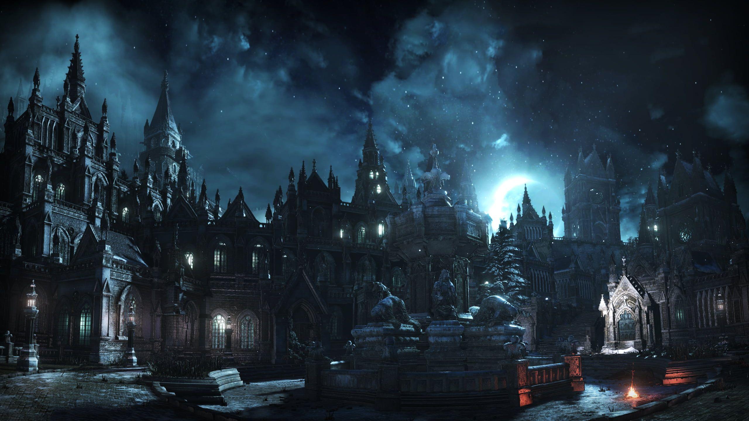 Hình nền trò chơi kỹ thuật số lâu đài đen 2560x1440, Dark Souls III, Gothic