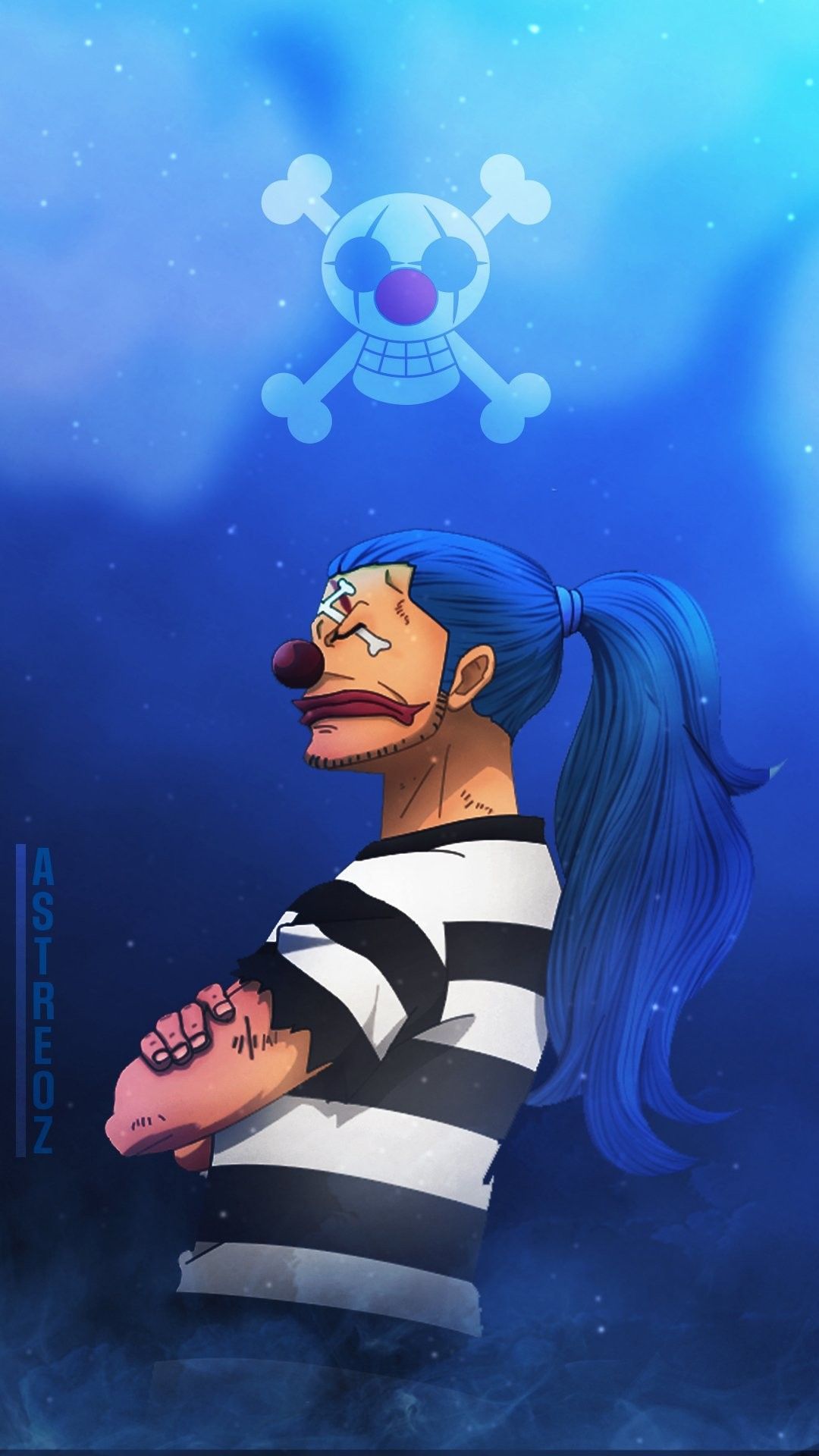 1080x1920 Anime Character with Blue Hair