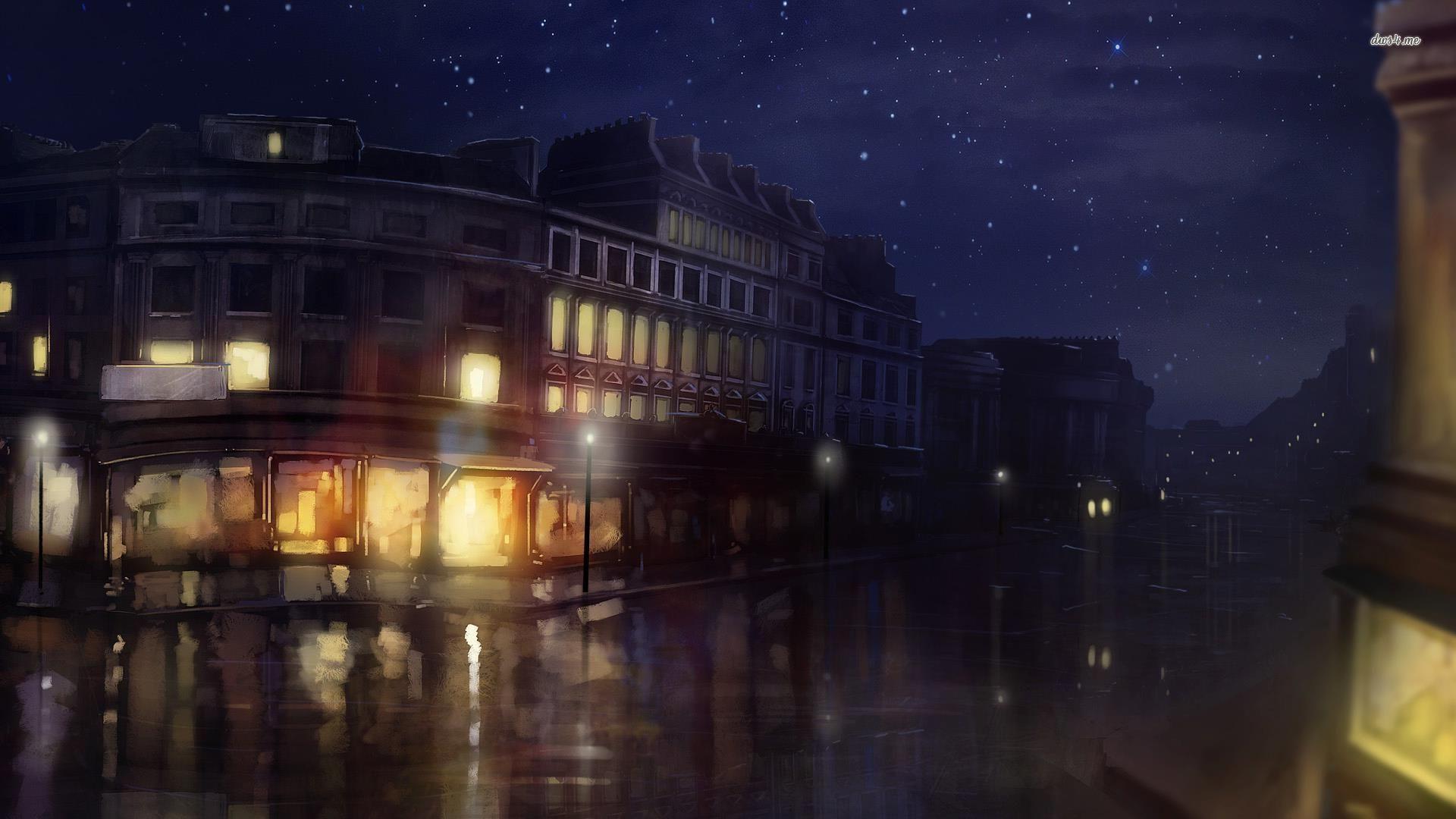 1920x1080 Dark city streets wallpaper wallpaper