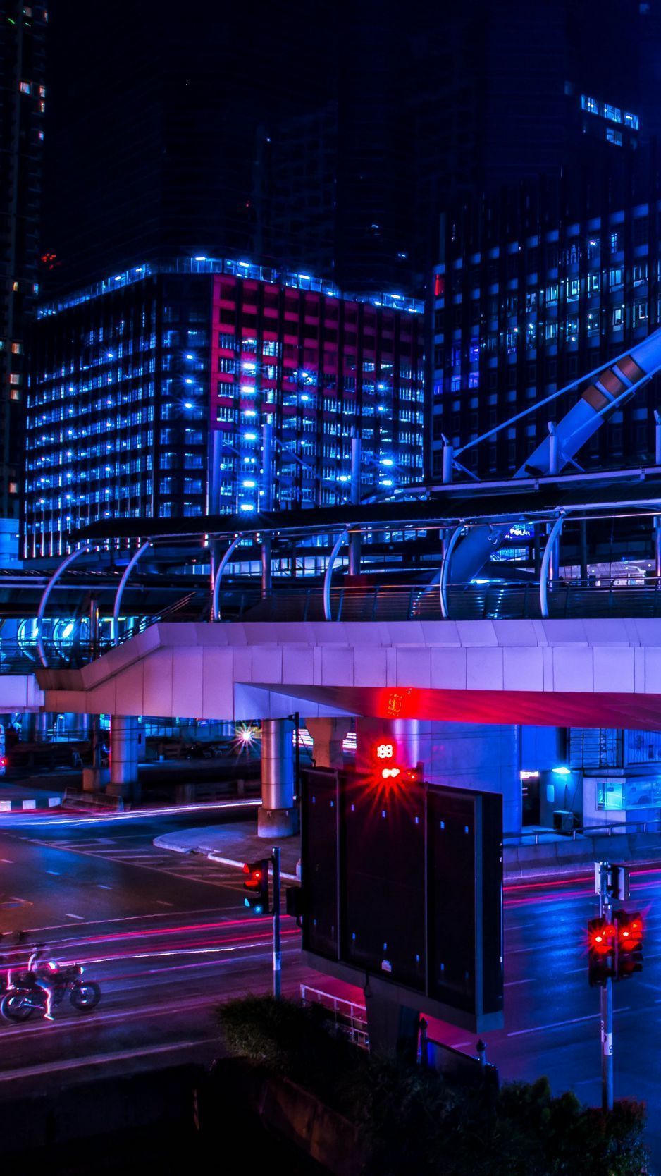 938x1668 Download wallpaper 938x1668 night city