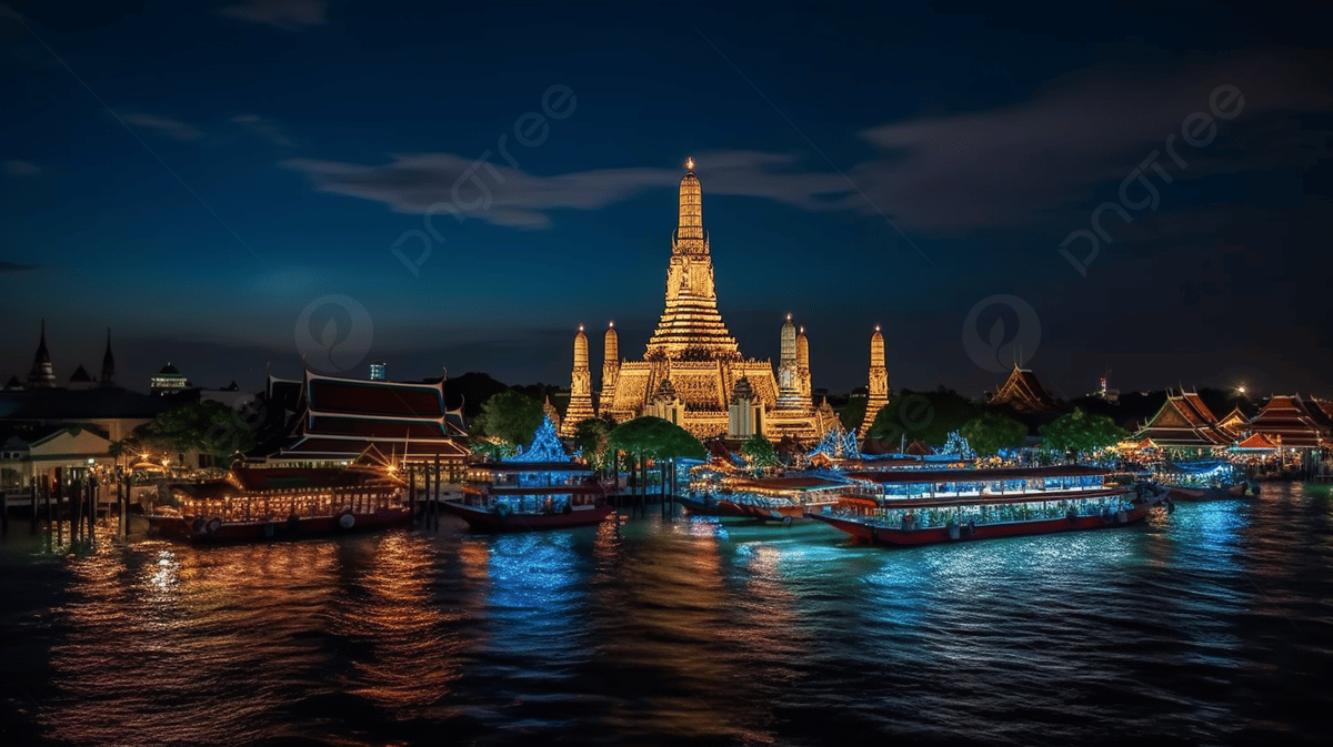 1200x673 Night Background, Bangkok, Thailand