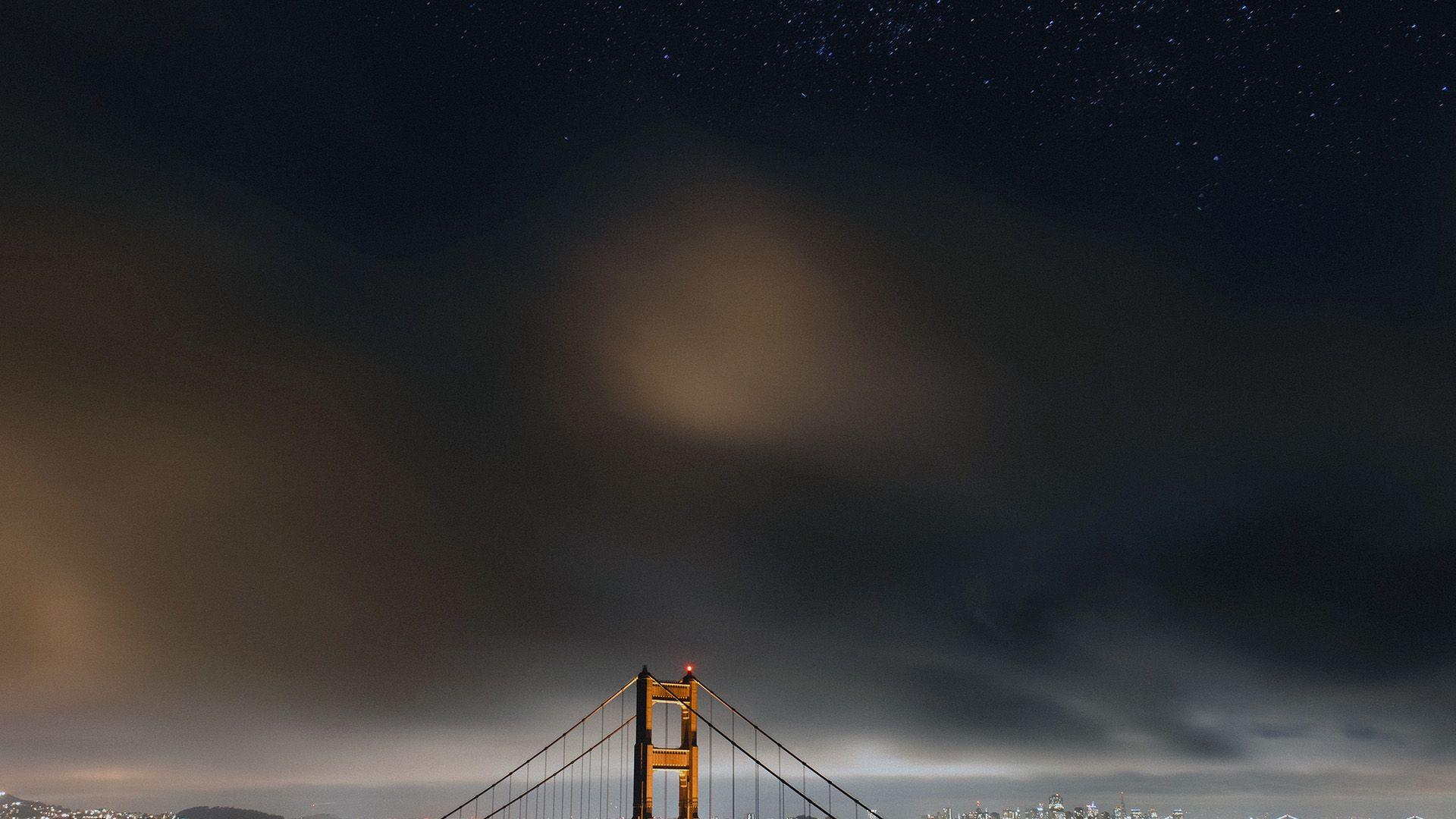 1920x1080 desktop wallpaper. golden bridge sky star