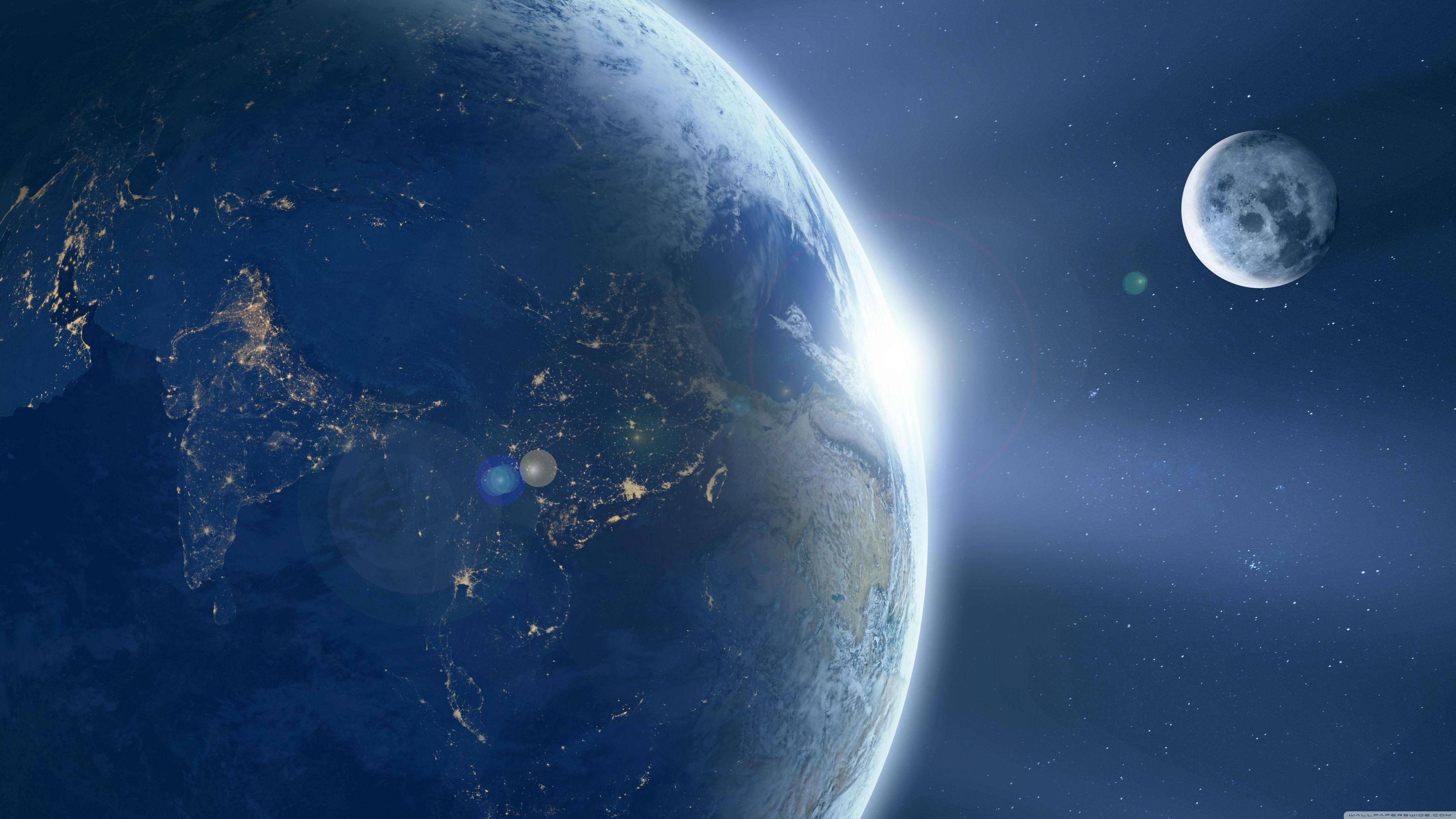 5120x2880 Moon Orbiting Earth ❤ 4K HD Desktop Wallpaper for • Wide