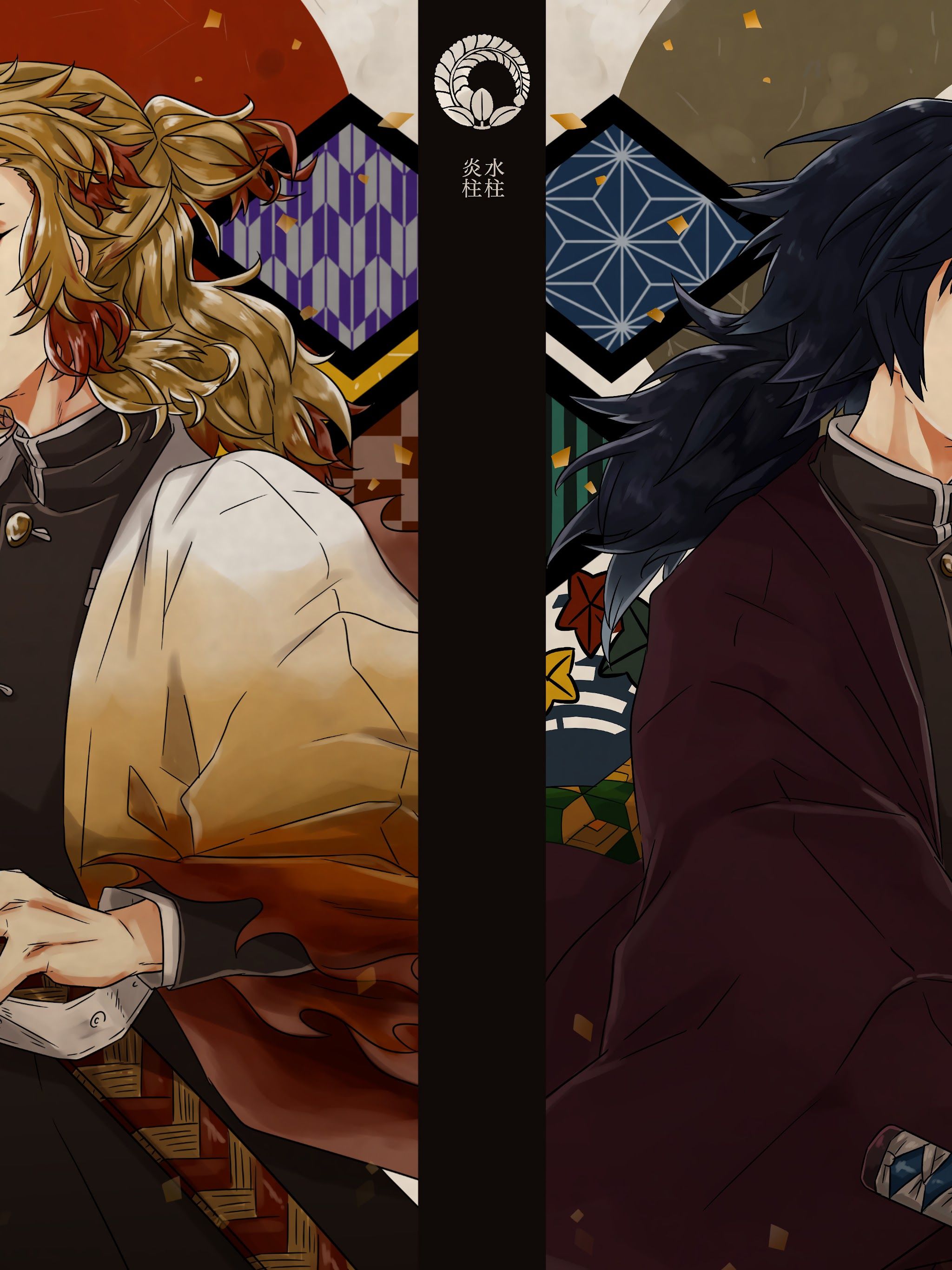 2048x2732 Kyoujurou Rengoku and Giyuu Tomioka