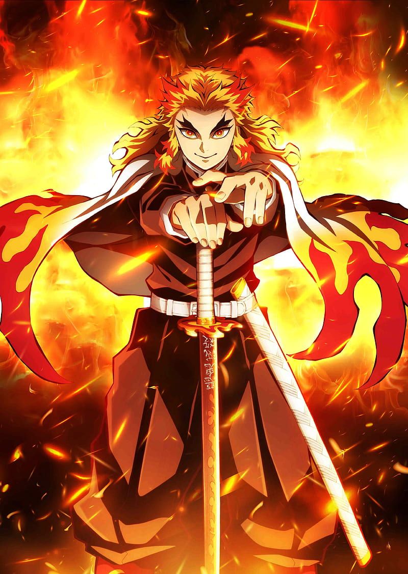 800x1127 Rengoku Demon Slayer, HD phone