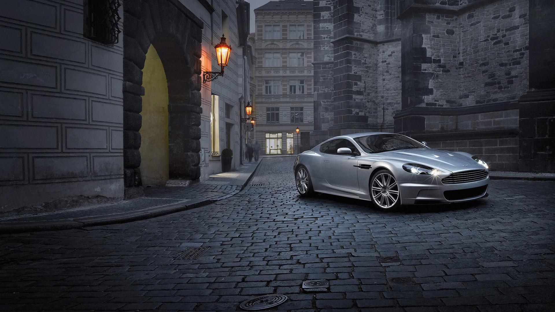 1920x1080 Aston Martin DBS on the dark alley HD desktop wallpaper