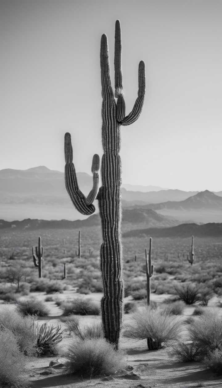 720x1260 lone saguaro cactus standing