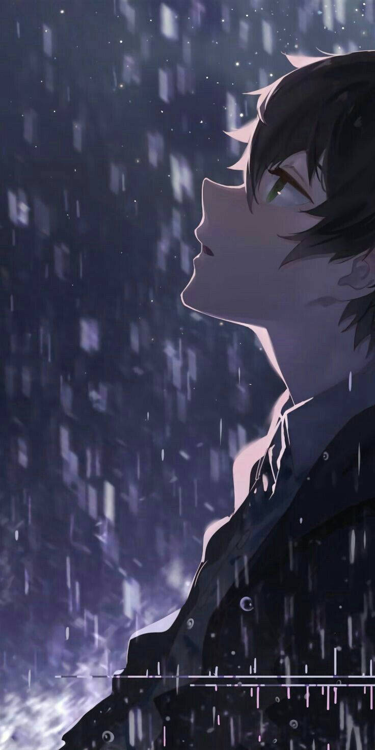 736x1472 Anime Boy Sad Aesthetic HD Wallpaper
