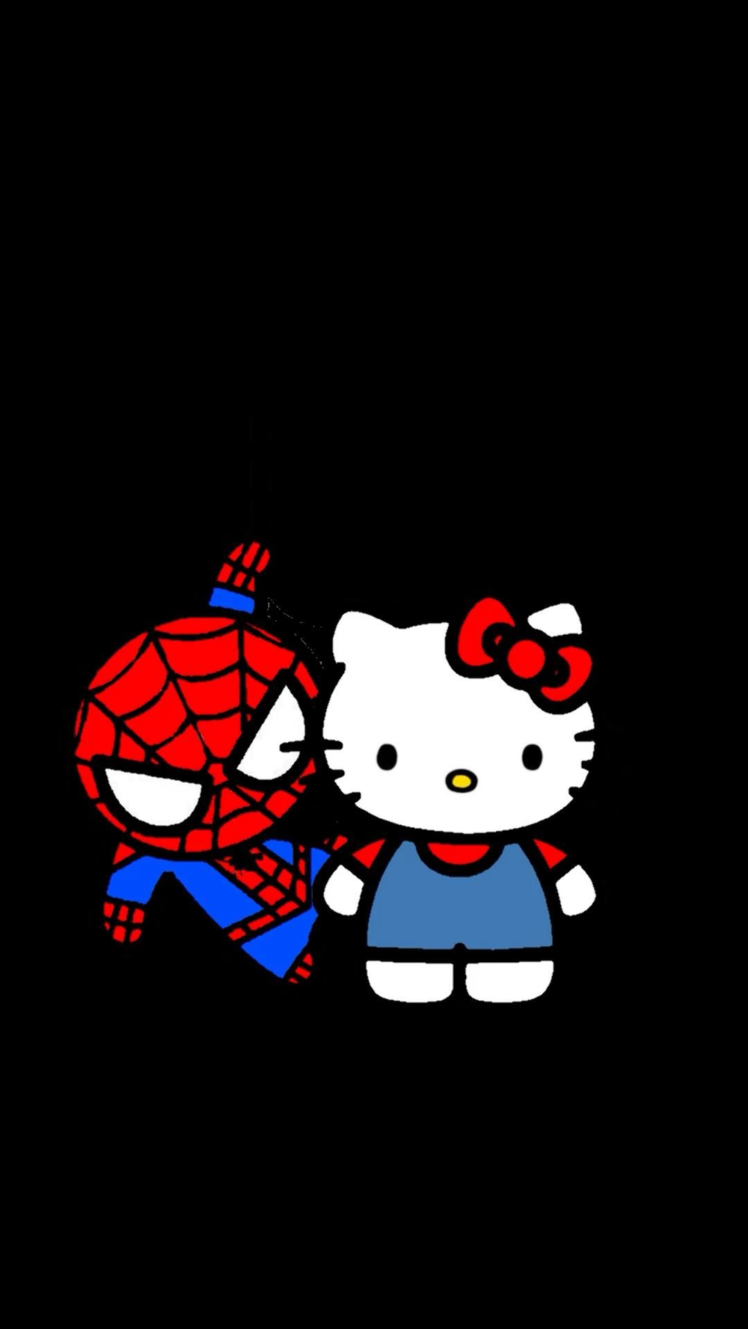 1080x1920 Spider Man & Hello Kitty WALLPAPER