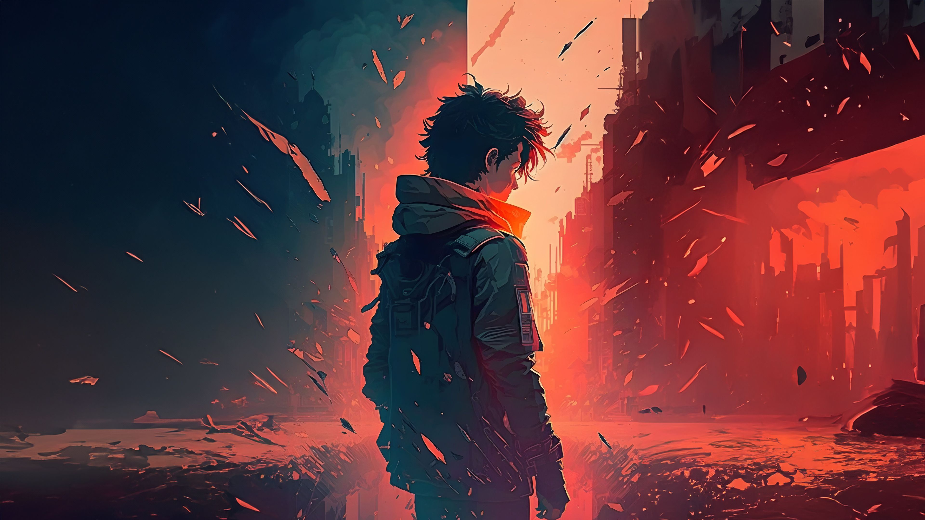 3840x2160 Lofi boy Wallpaper 4K, AI art, Illustration