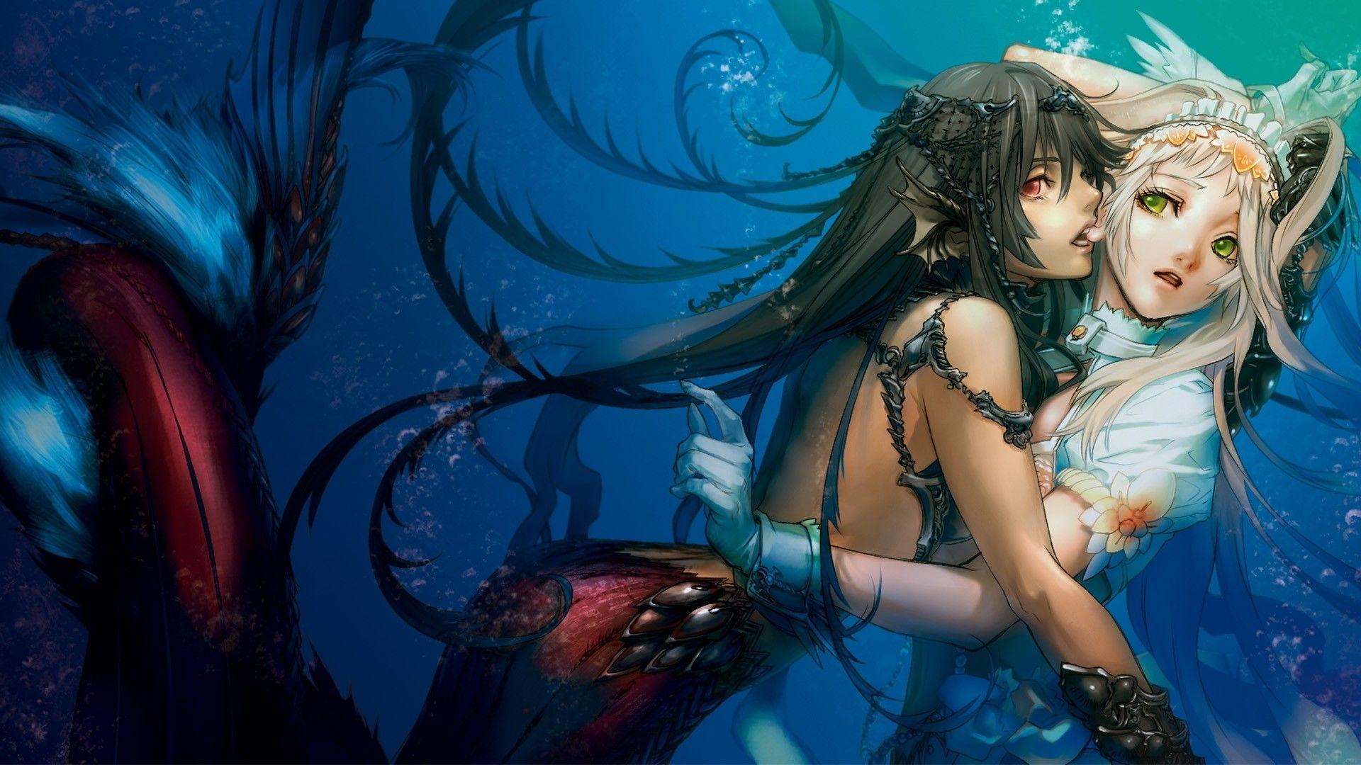 1920x1080 Anime Mermaid hình nền