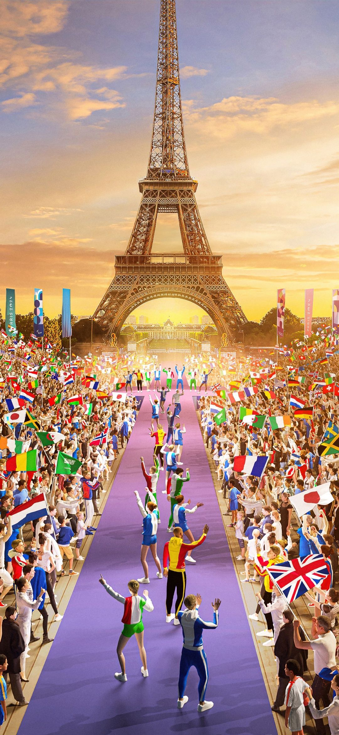 1080x2340 Paris Wallpaper 4K, Summer Olympics