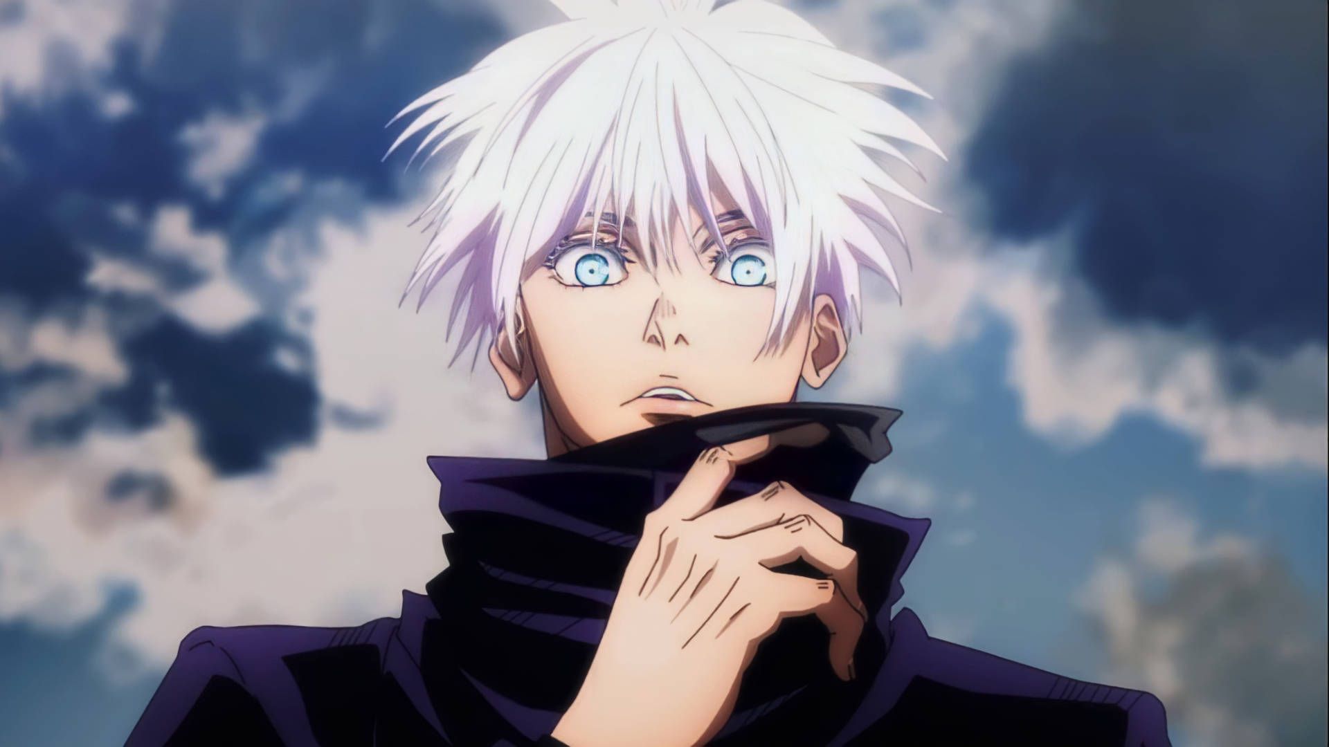 1920x1080 Gojo Satoru Intense Look Wallpaper