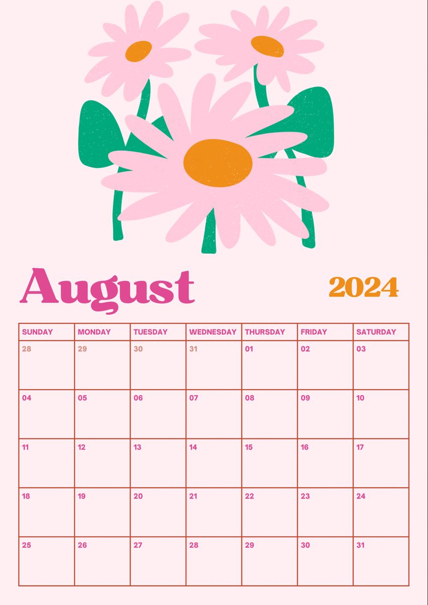 August 2024 Calendar Wallpapers - Top Free August 2024 Calendar ...