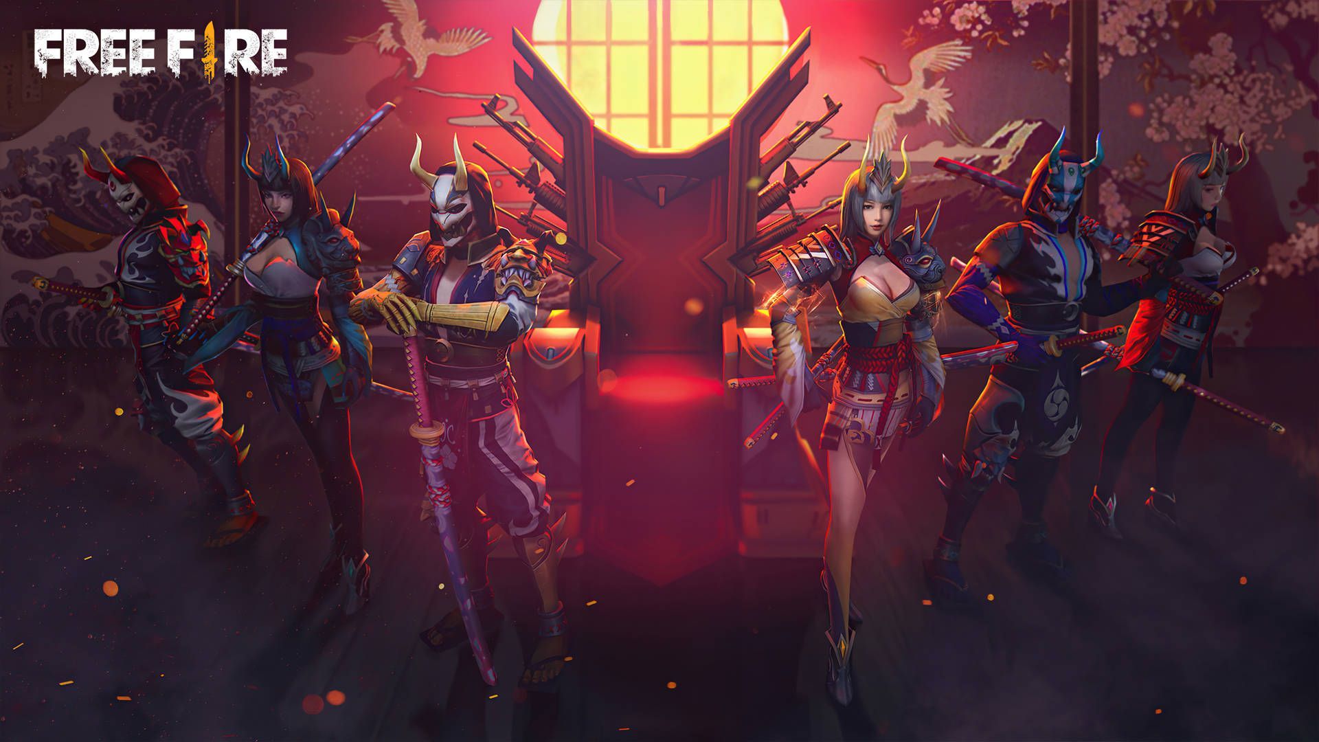 1920x1080 Download free Free Fire Bundle Samurai