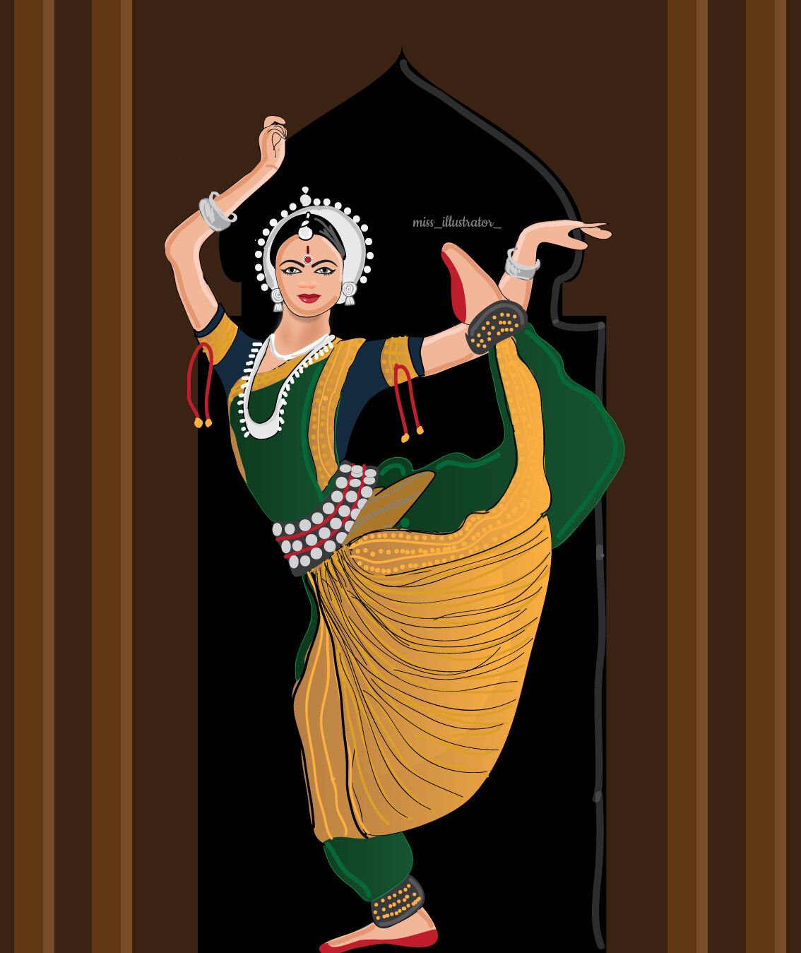 1134x1349 Illustration of odissi dancer
