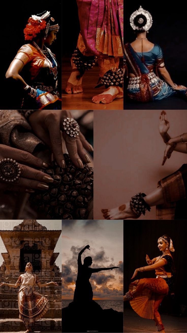 736x1307 Bharatnatyam Aesthetic Moodboard Wallpaper