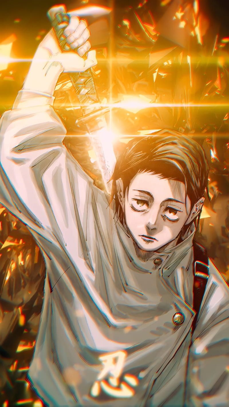 800x1423 2560x1440px, 2K free download. Yuta Okkotsu, gold, iphone, jujutsu kaisen, neon, HD phone wallpaper
