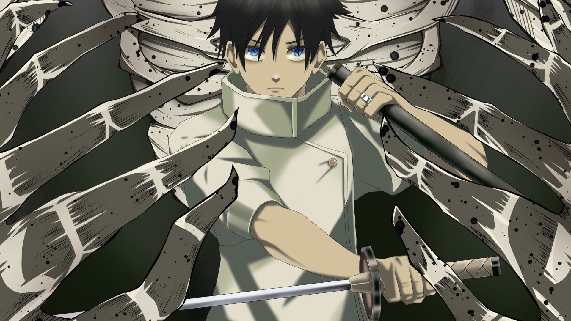1920x1080 Blue Eyes Yuta Okkotsu With Sword HD Jujutsu Kaisen Wallpaper