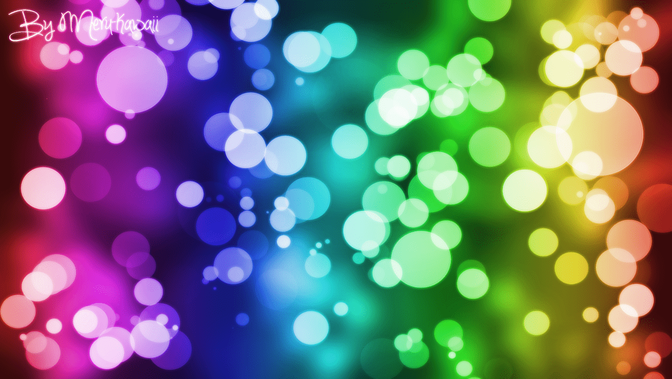 1360x768 Random Rainbow Bubble Background
