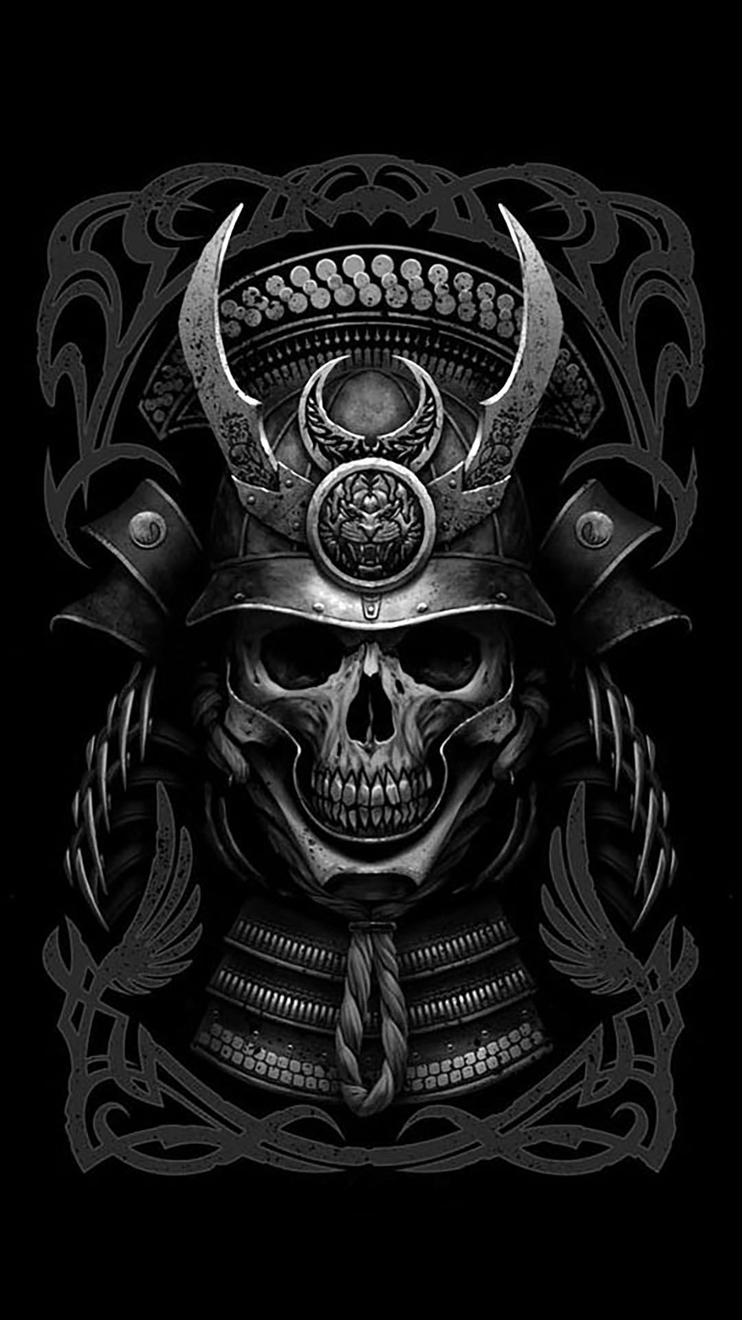 1080x1920 Skull Samurai Wallpaper