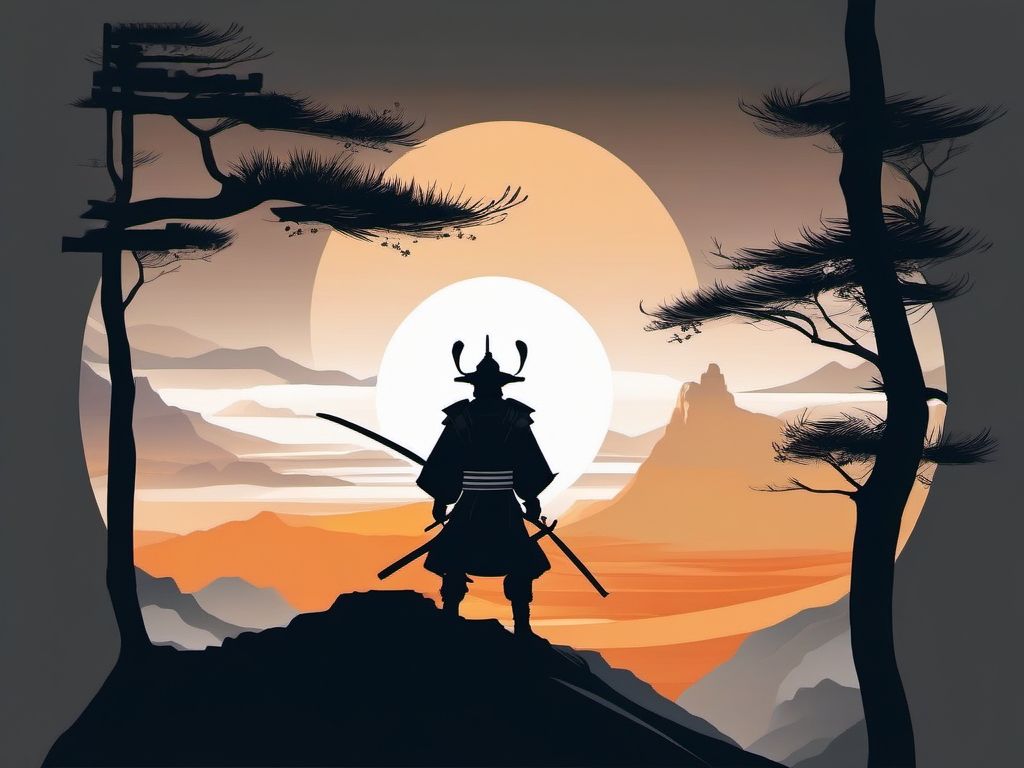 1024x768 Samurai Tattoo On A Cliff, Facing