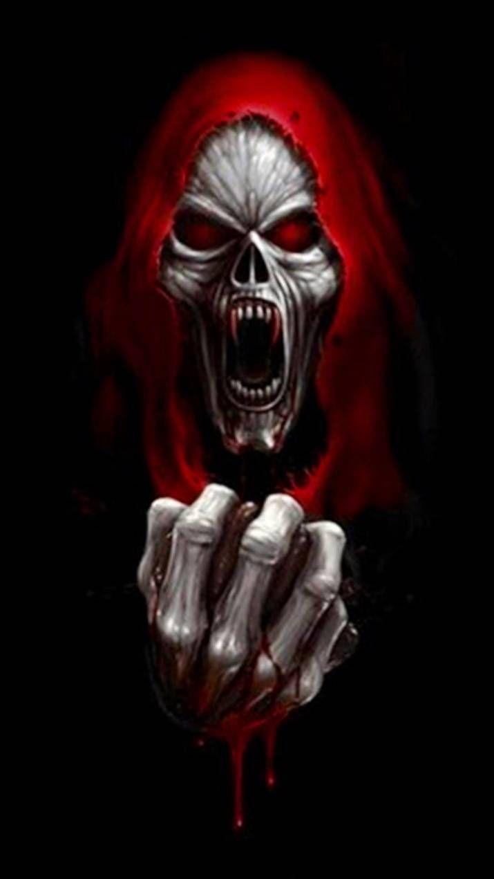 715x1271 red Skull Wallpaper
