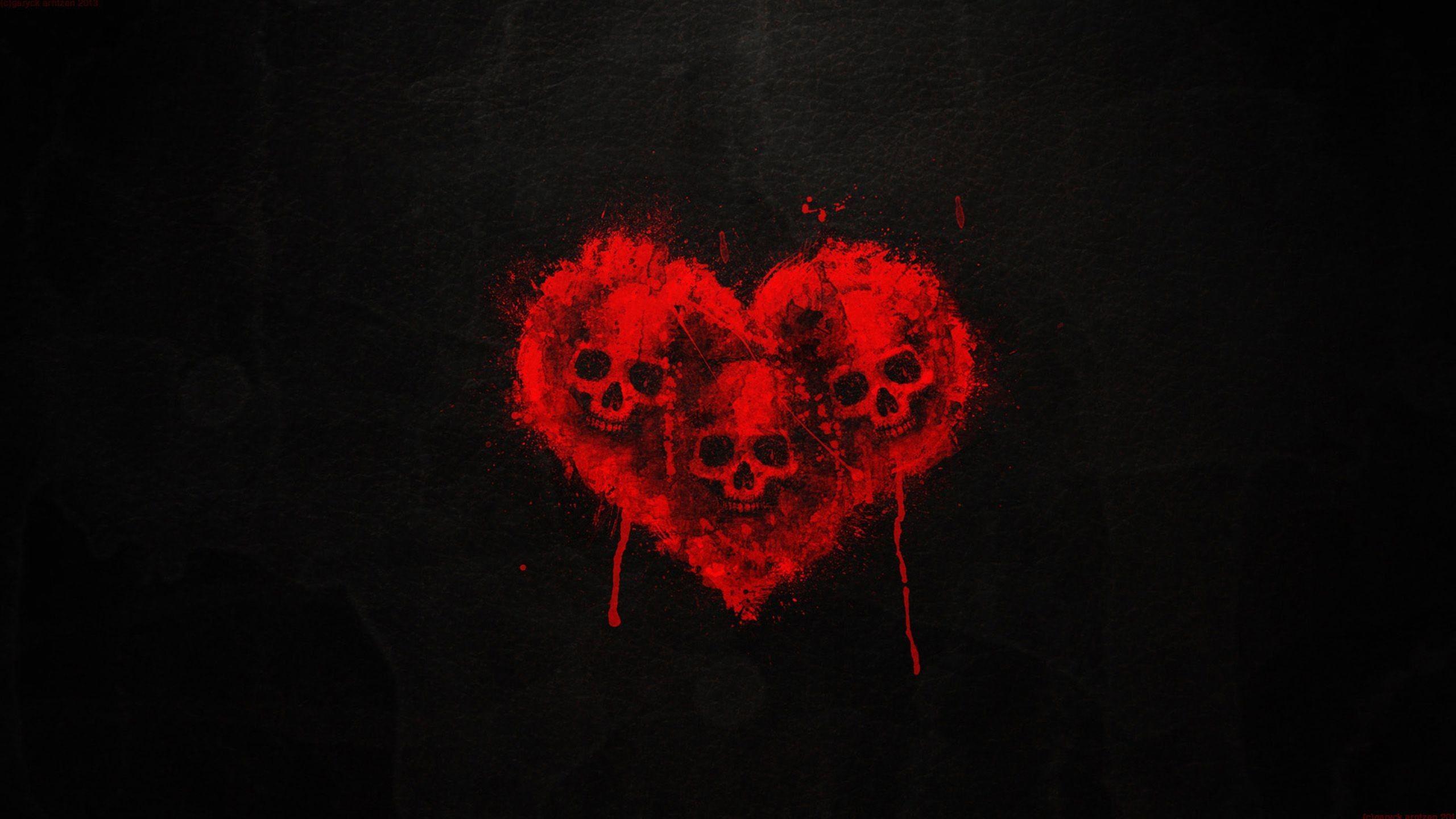 2560x1440 Red Skull Wallpaper