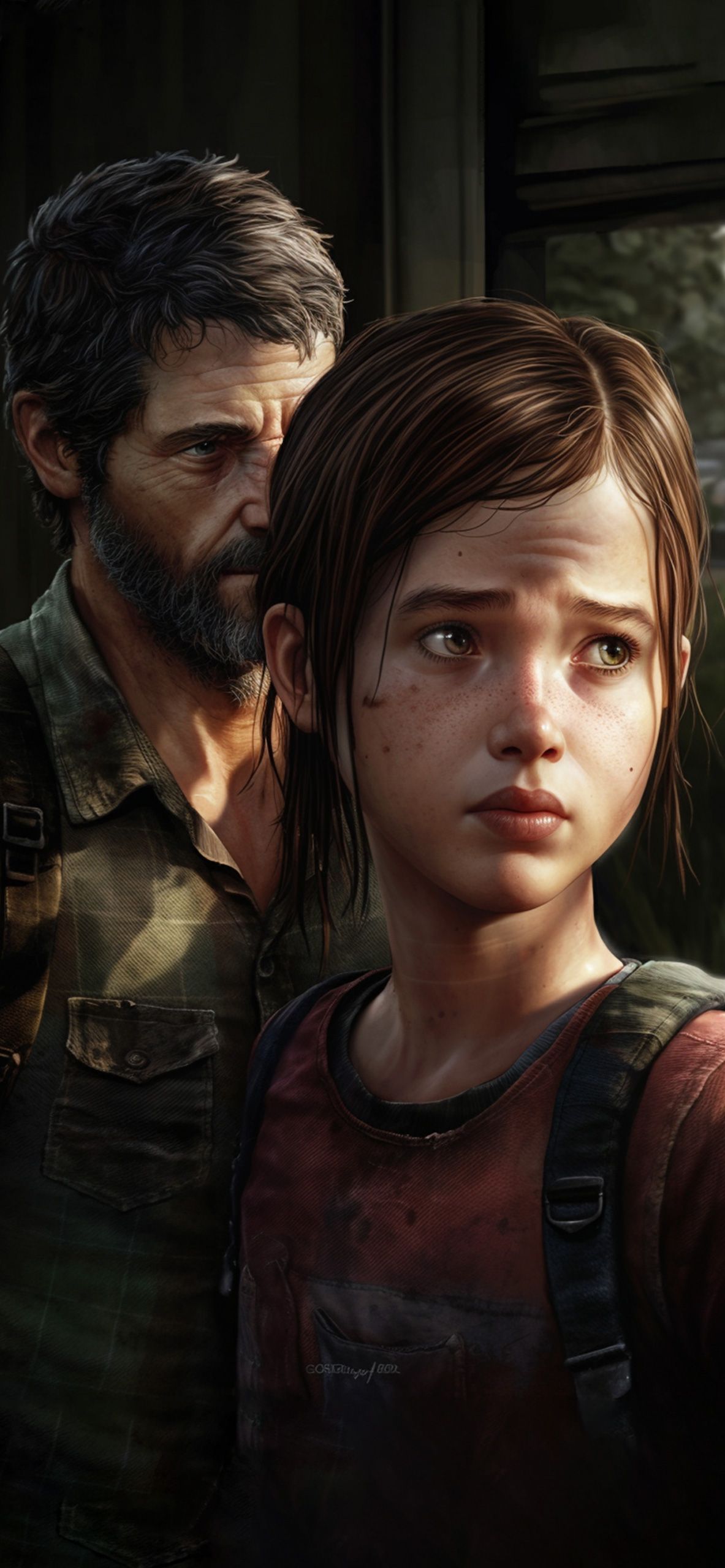 1183x2560 The Last of Us Ellie & Joel Wallpaper