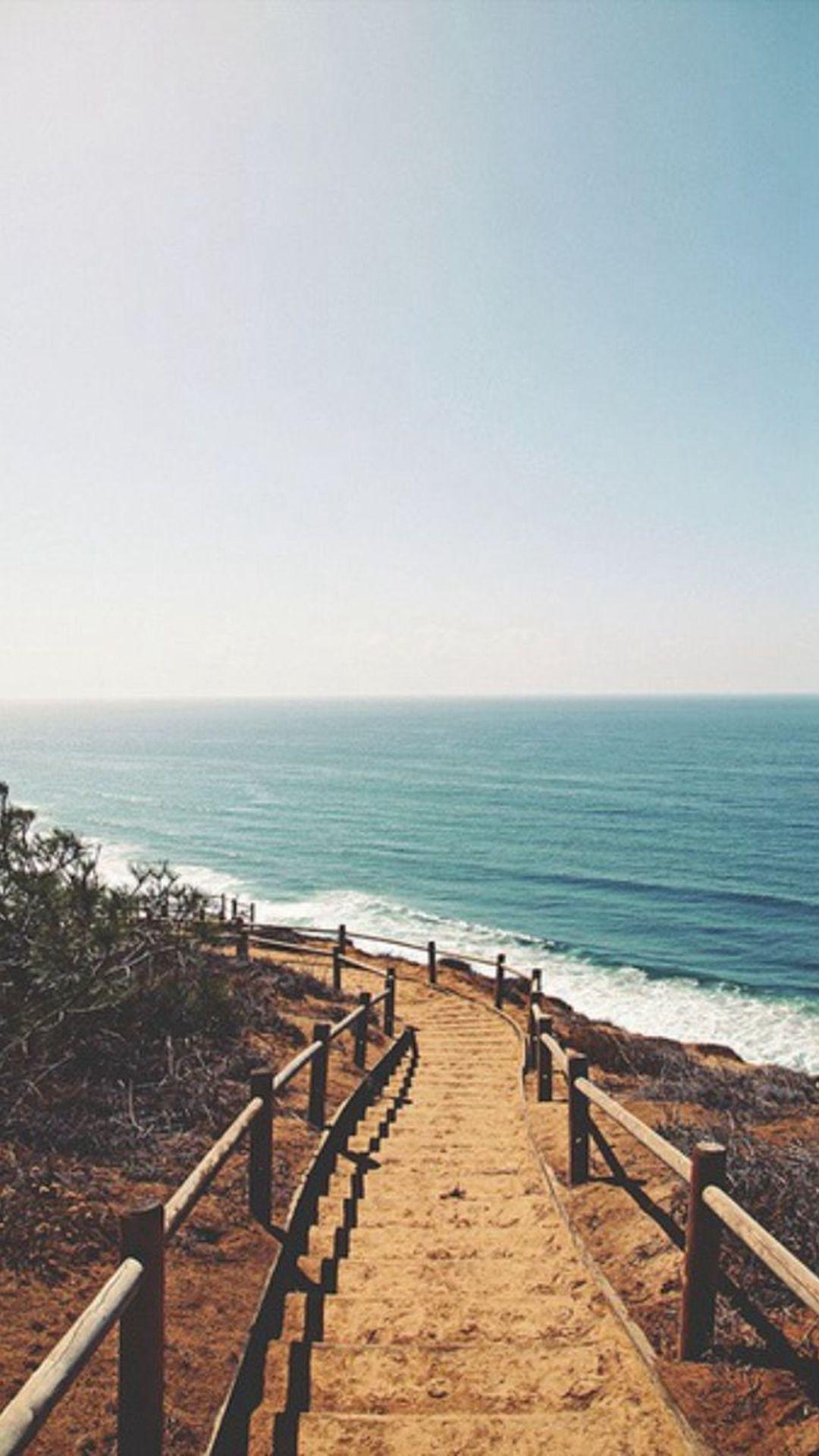 1080x1920 Beach Shore Stairs Path #iPhone #plus #wallpaper. Beach themed wallpaper, Photography wallpaper, Landscape wallpaper