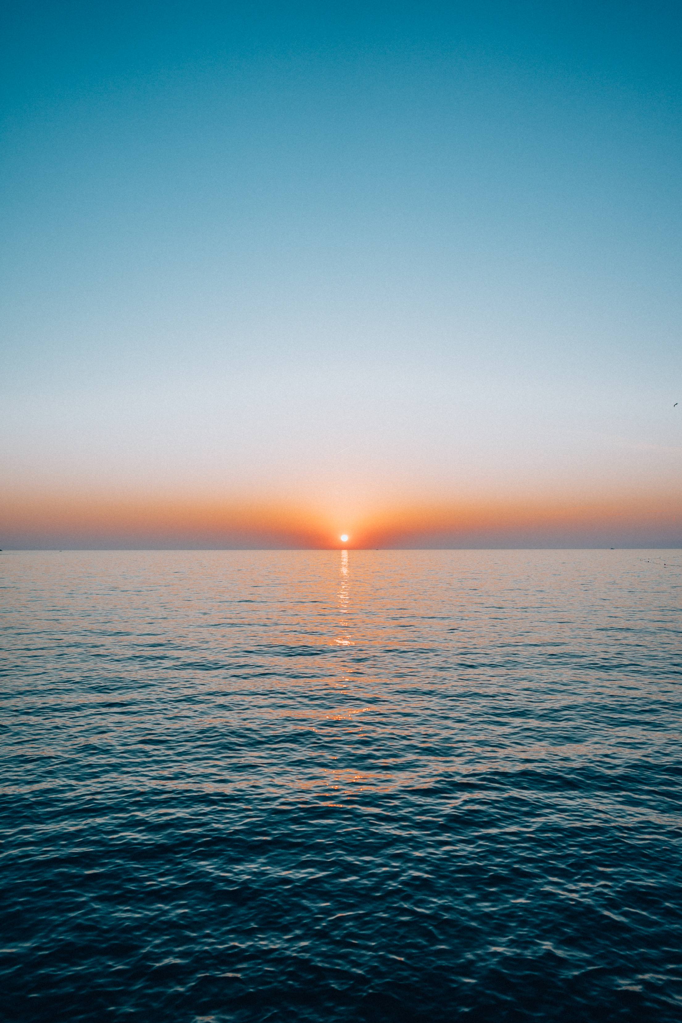 2210x3315 Beautiful Sunset Wallpaper over the Sea in Croatia. Free Nature Image