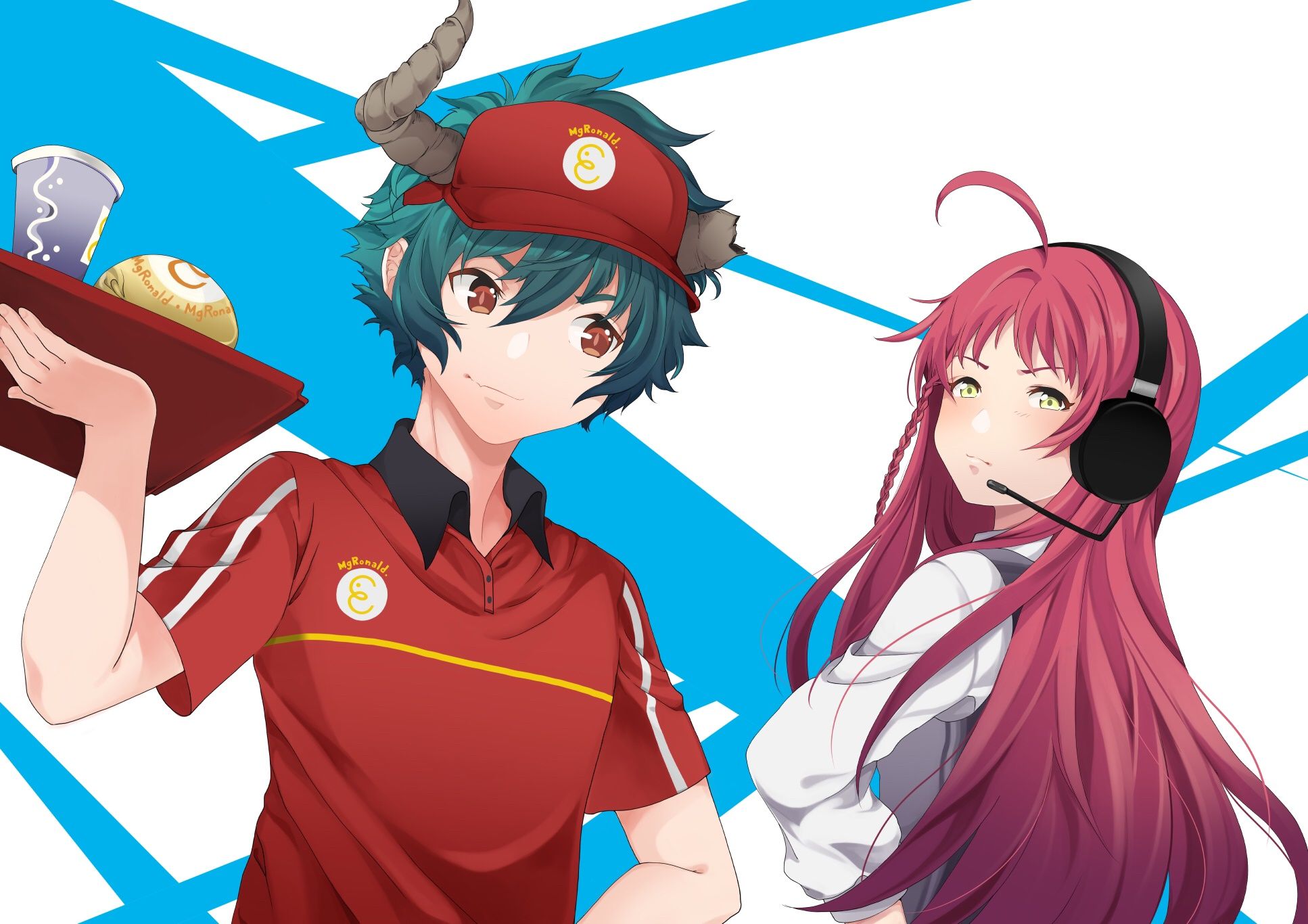1934x1366 sadao maou emi Gaming Mat Desk