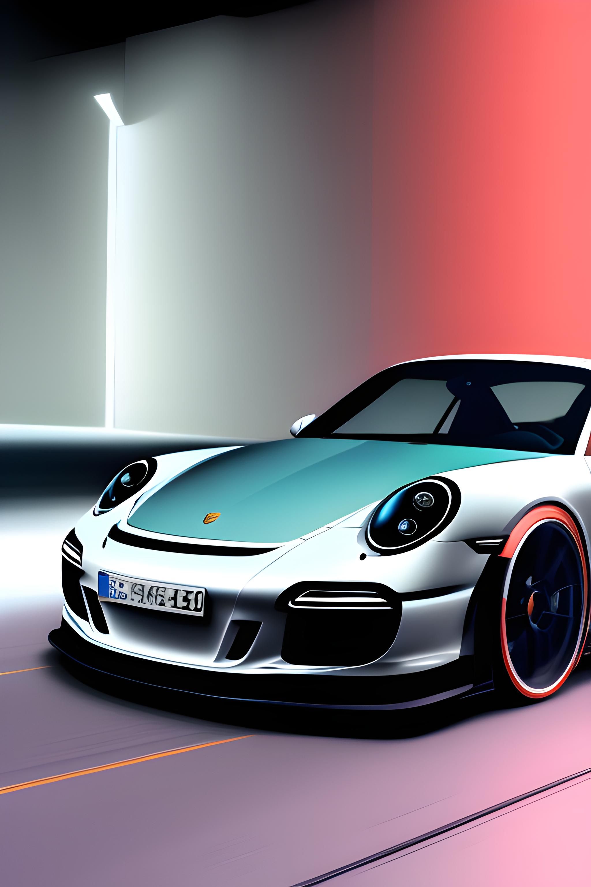 2048x3072 Porsche 911 gt3 on a parcking slot at