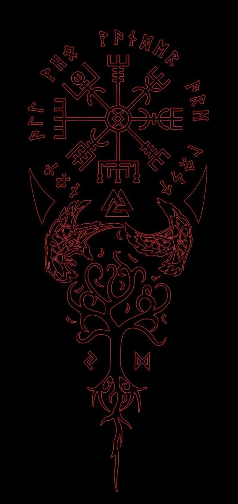 800x1689 HD Norse Mythology Wallpaper