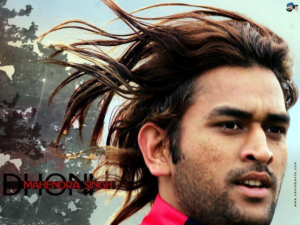 1024x768 Mahendra Singh Dhoni Long Hairstyle