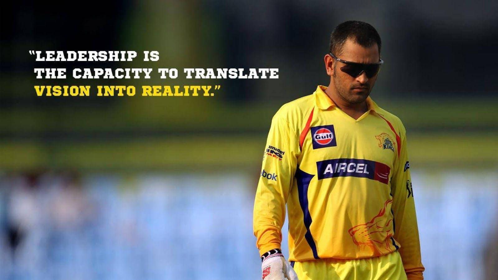 1600x900 Download Chennai Super Kings Dhoni Quote Wallpaper