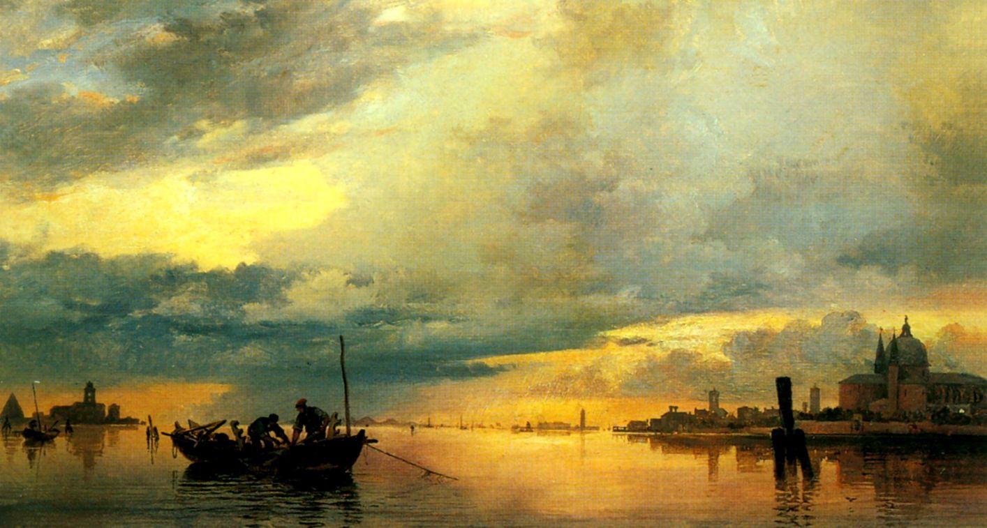 1414x757 Landscape Oil Painting Simple HD Wallpaper