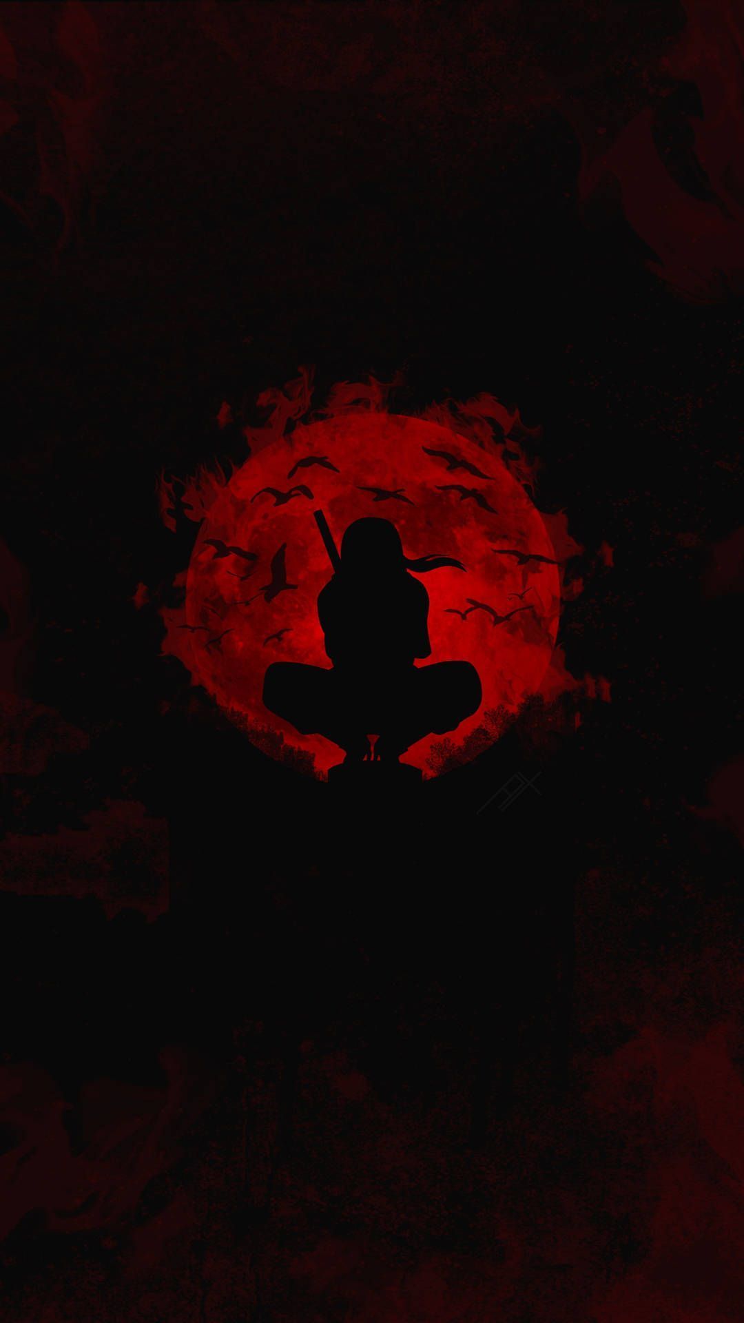 1080x1920 Moon Phone Itachi Uchiha Wallpaper