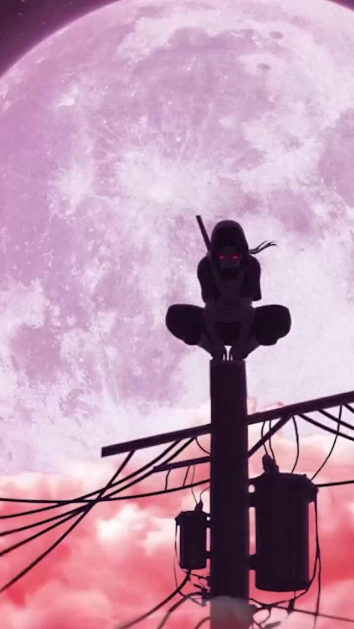 720x1280 Itachi Uchiha in Front of the Red Moon