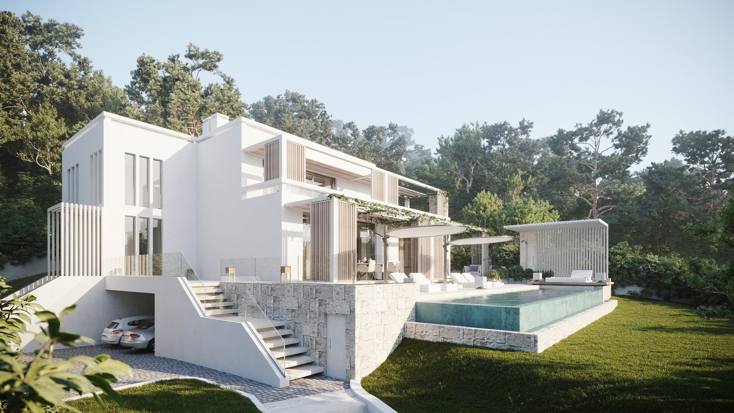2560x1440 white house exterior. Interior Design