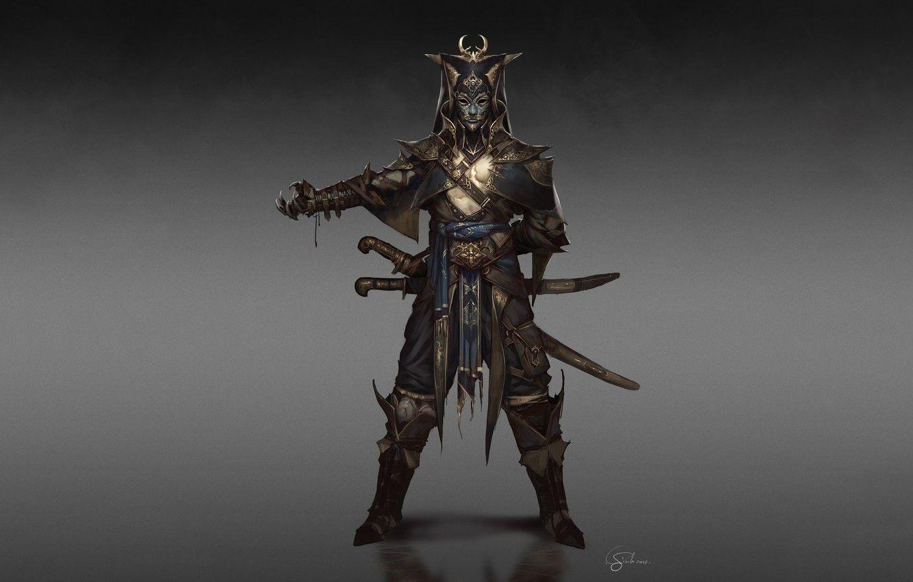 1332x850 Wallpaper Fantasy, Art, Warrior, Minimalism, Sword, Soldier