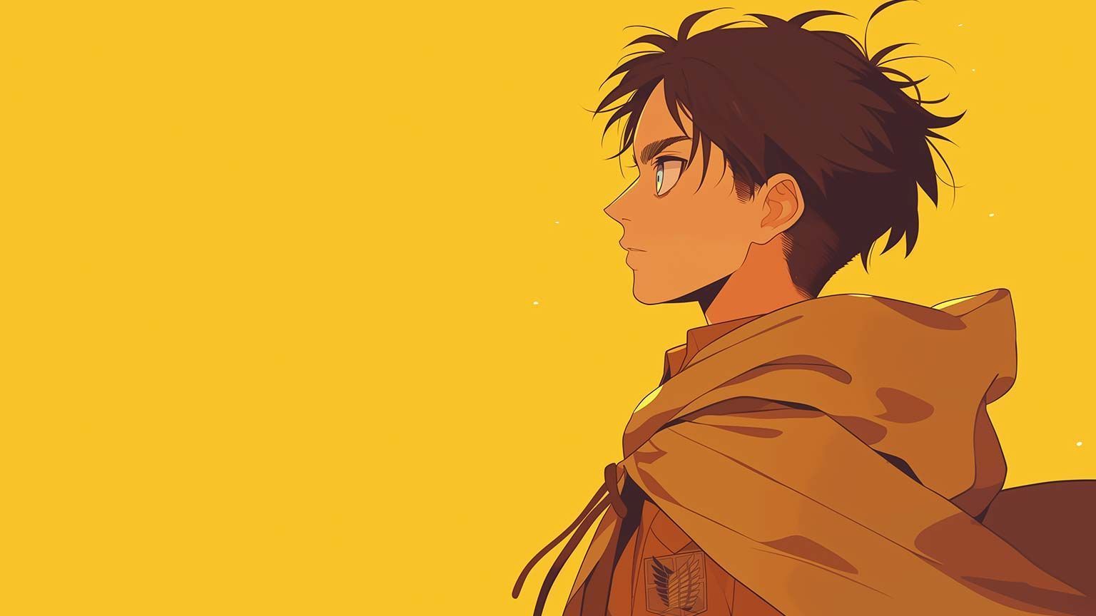 1536x864 Aesthetic Eren Yeager Yellow Desktop