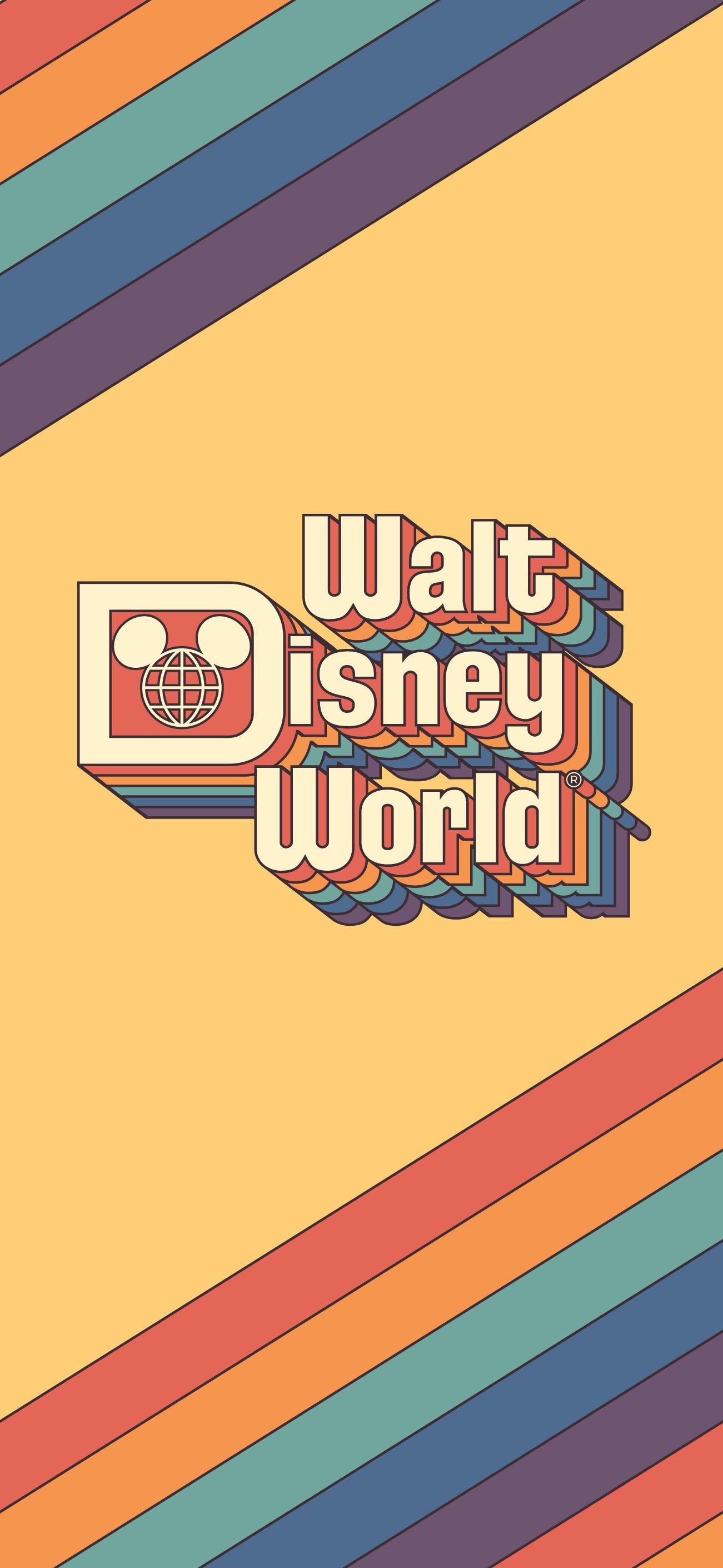 1301x2820 Vintage Walt Disney World Wallpaper Based Off Of A T Shirt