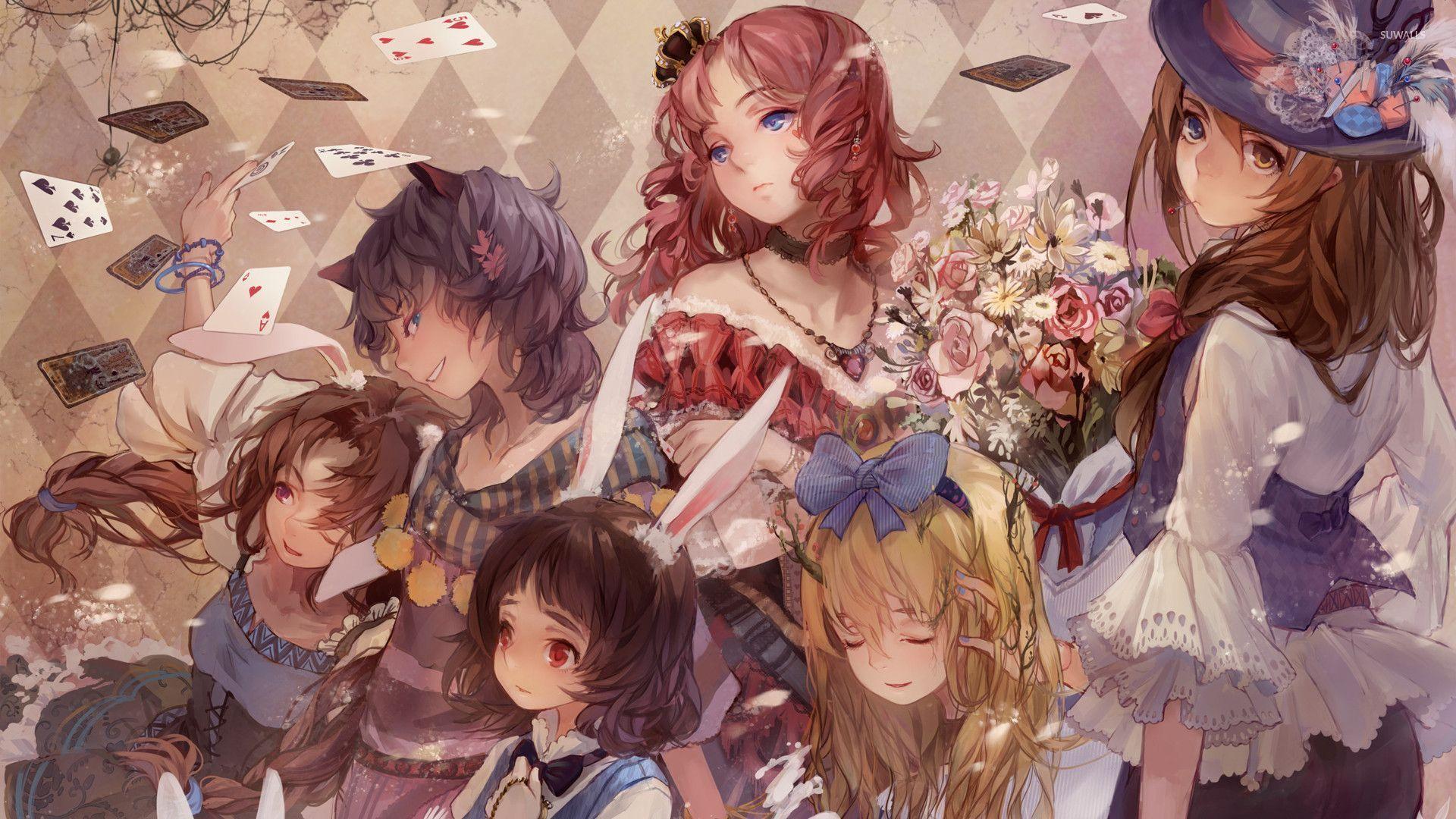 1920x1080 Alice in Wonderland inspired girls wallpaper