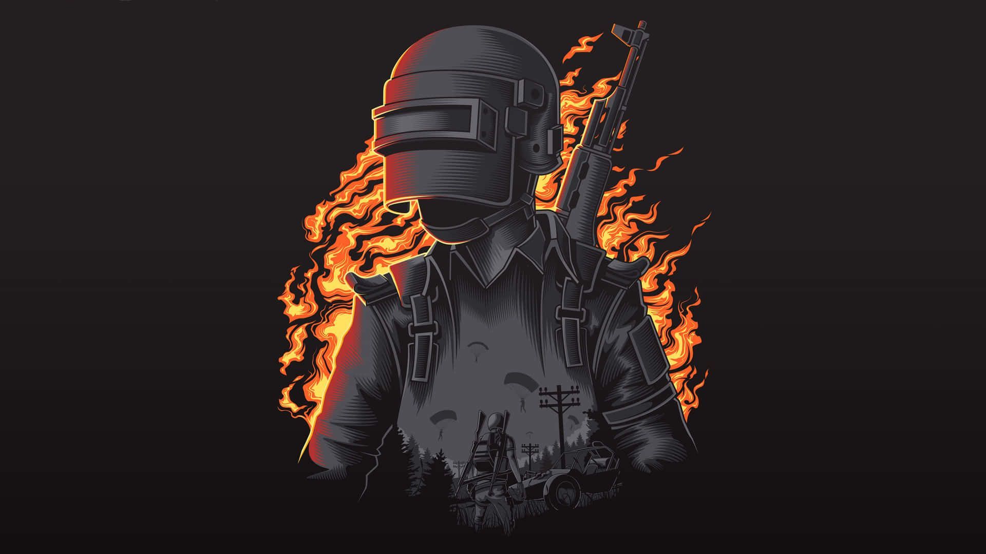 1920x1080 Pubg Conqueror With Flames Coming