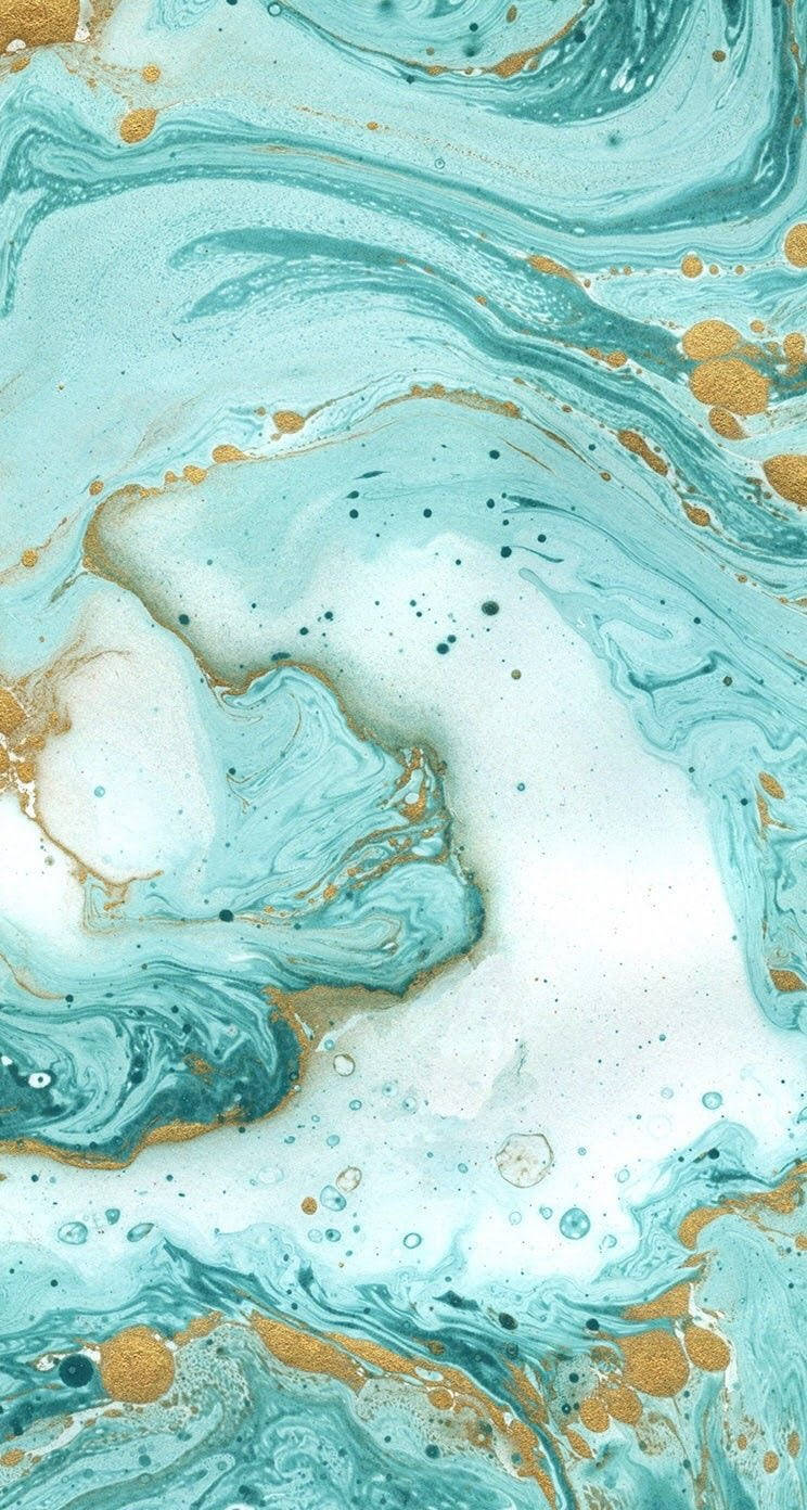 744x1392 Download free Aquamarine Gold Marble