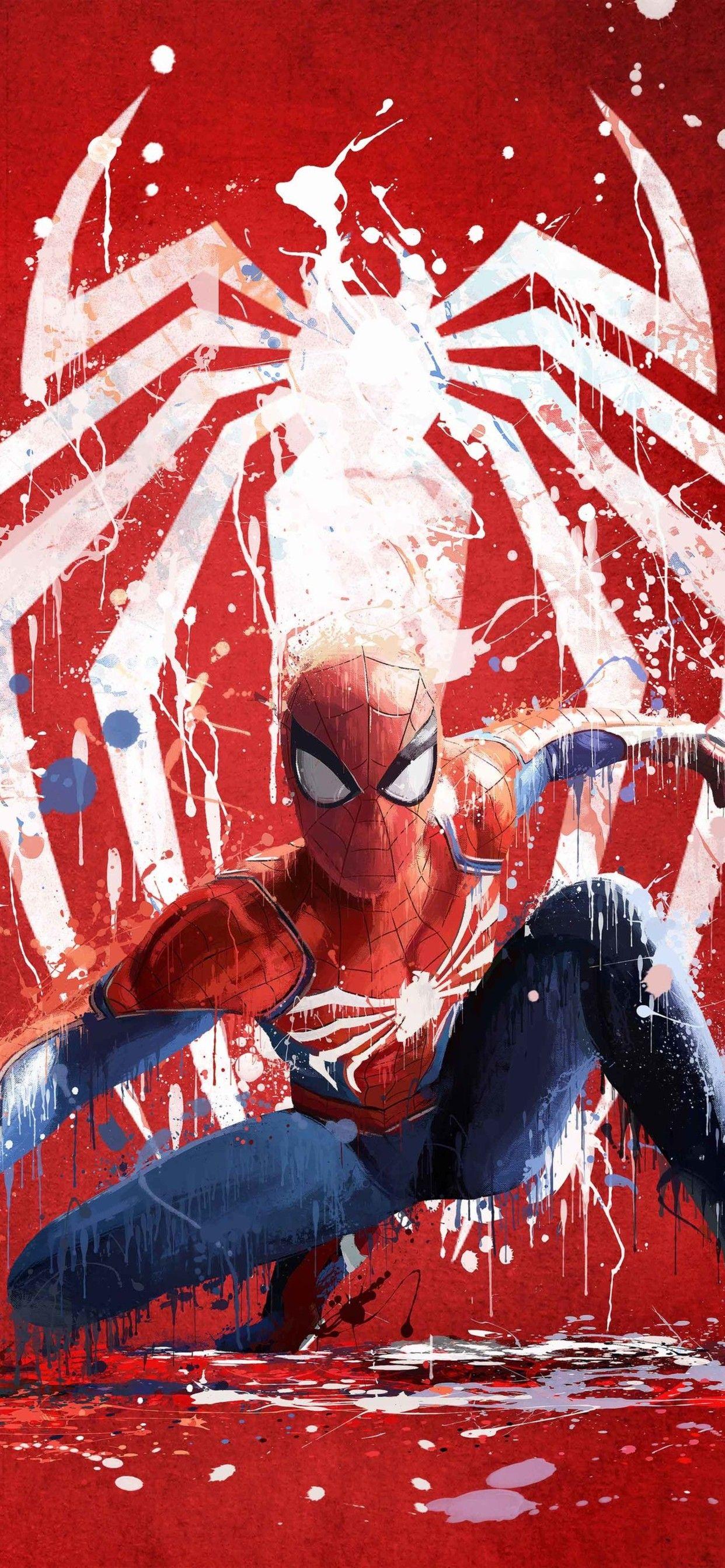 1242x2688 Spiderman Ps4 Art Wallpaper