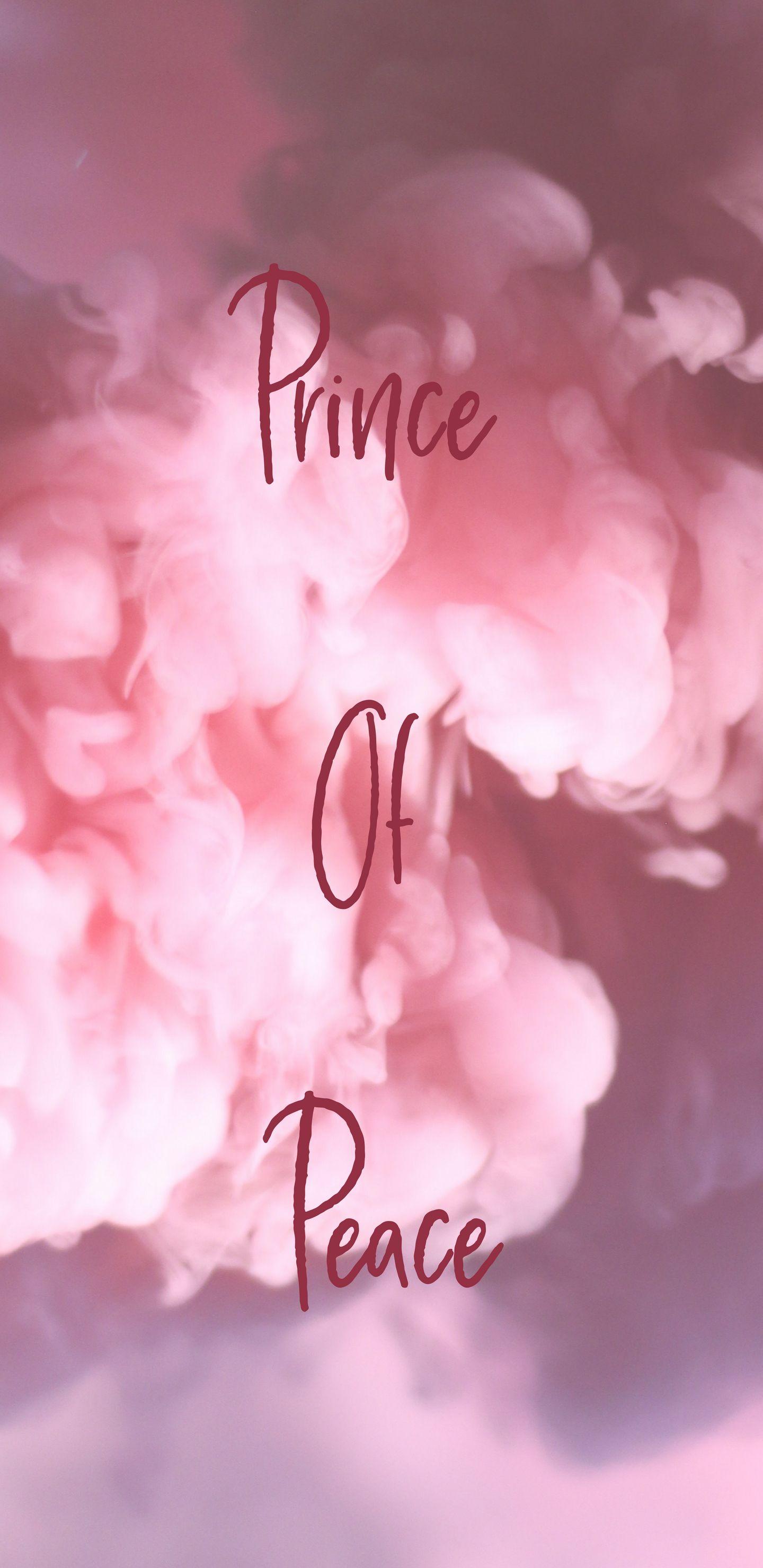 1440x2960 Prince Of Peace Pink Watercolor Christian Mobile Phone