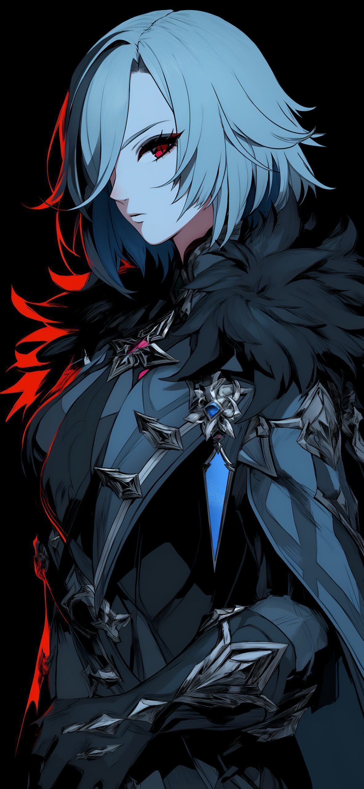 1183x2560 Dark Arlecchino Genshin Impact
