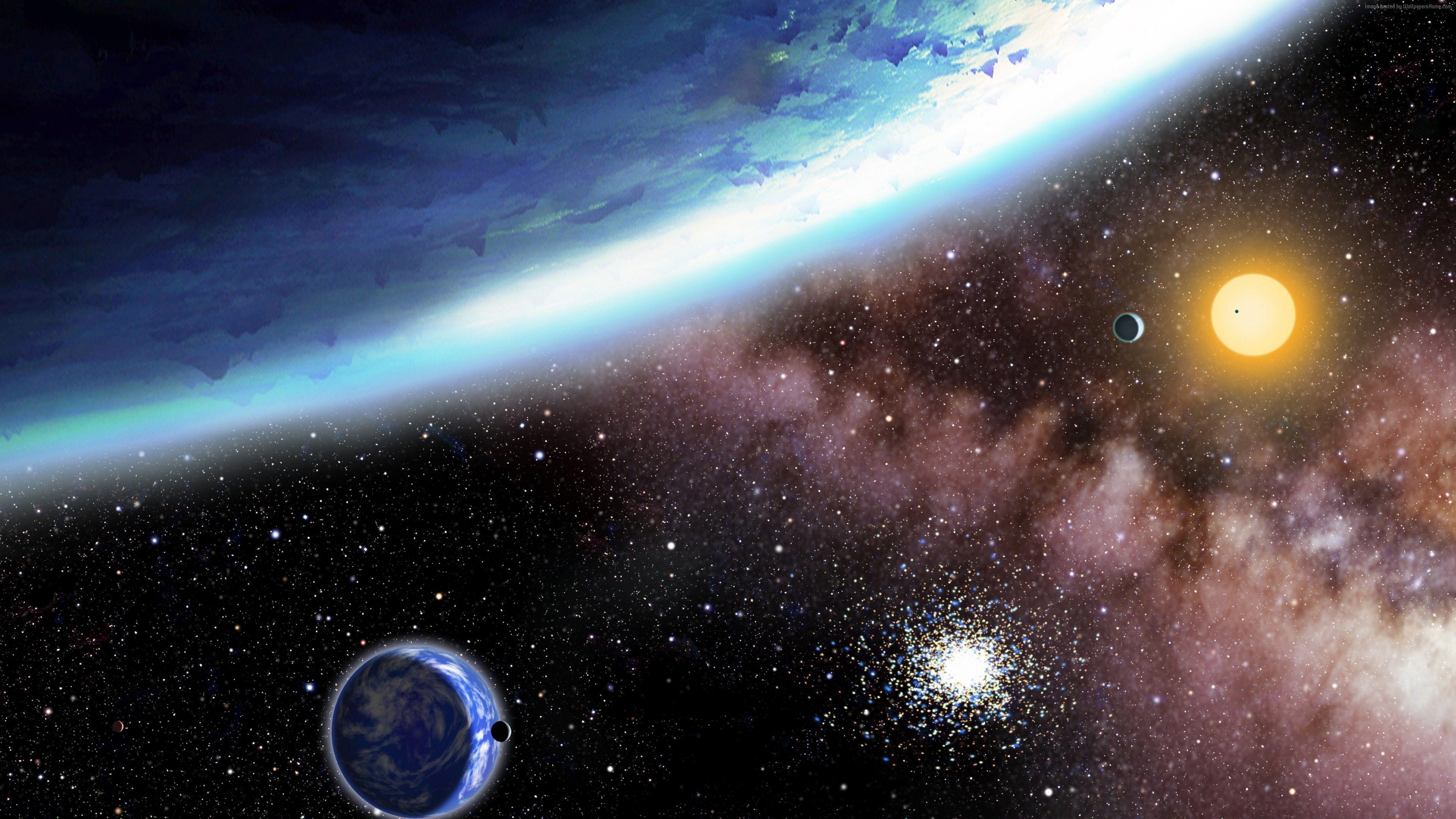 3840x2160 Wallpaper planet, stars, galaxy, 4k, Space Wallpaper Download